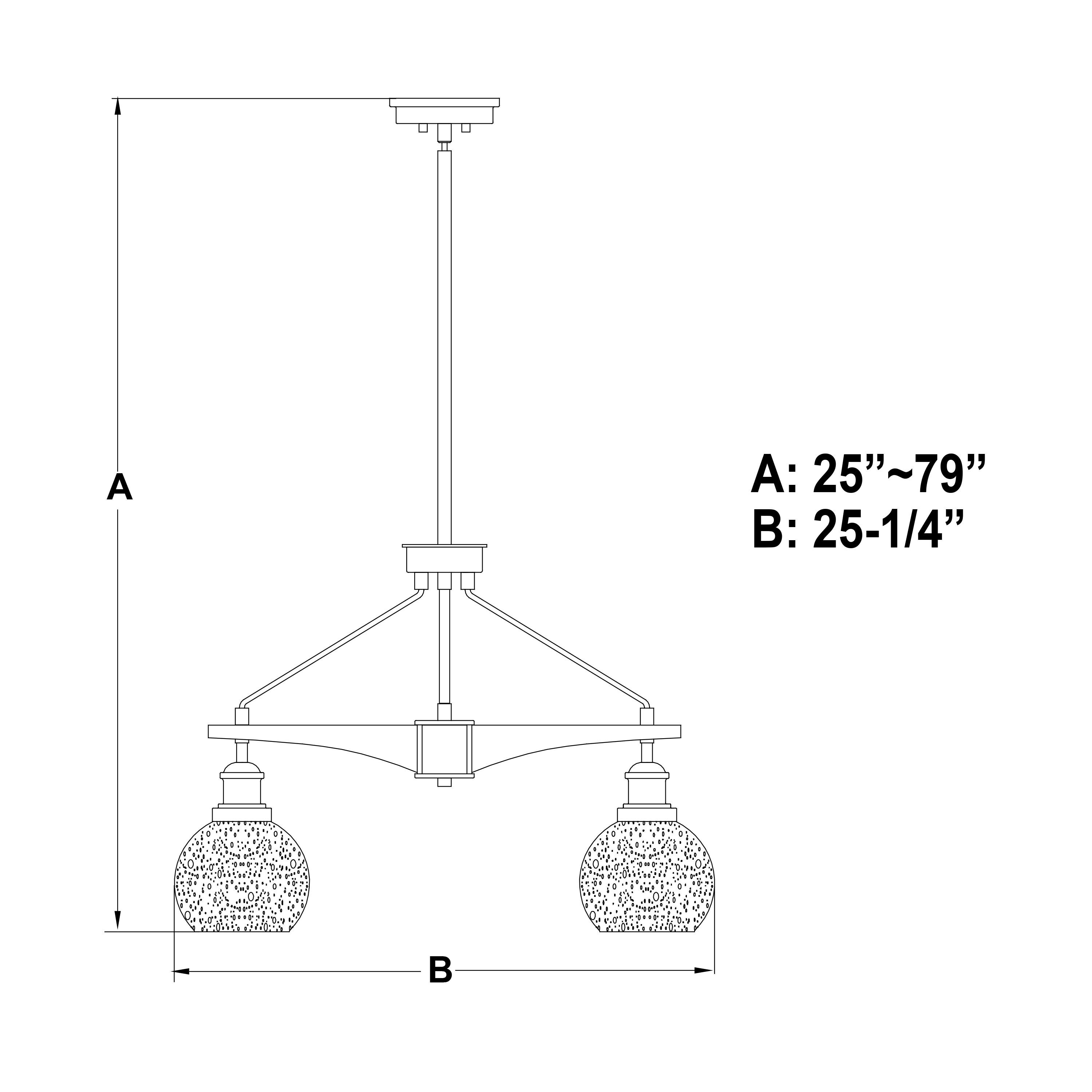 Satin Nickel 25'' Globe Chandelier with Dark Accents