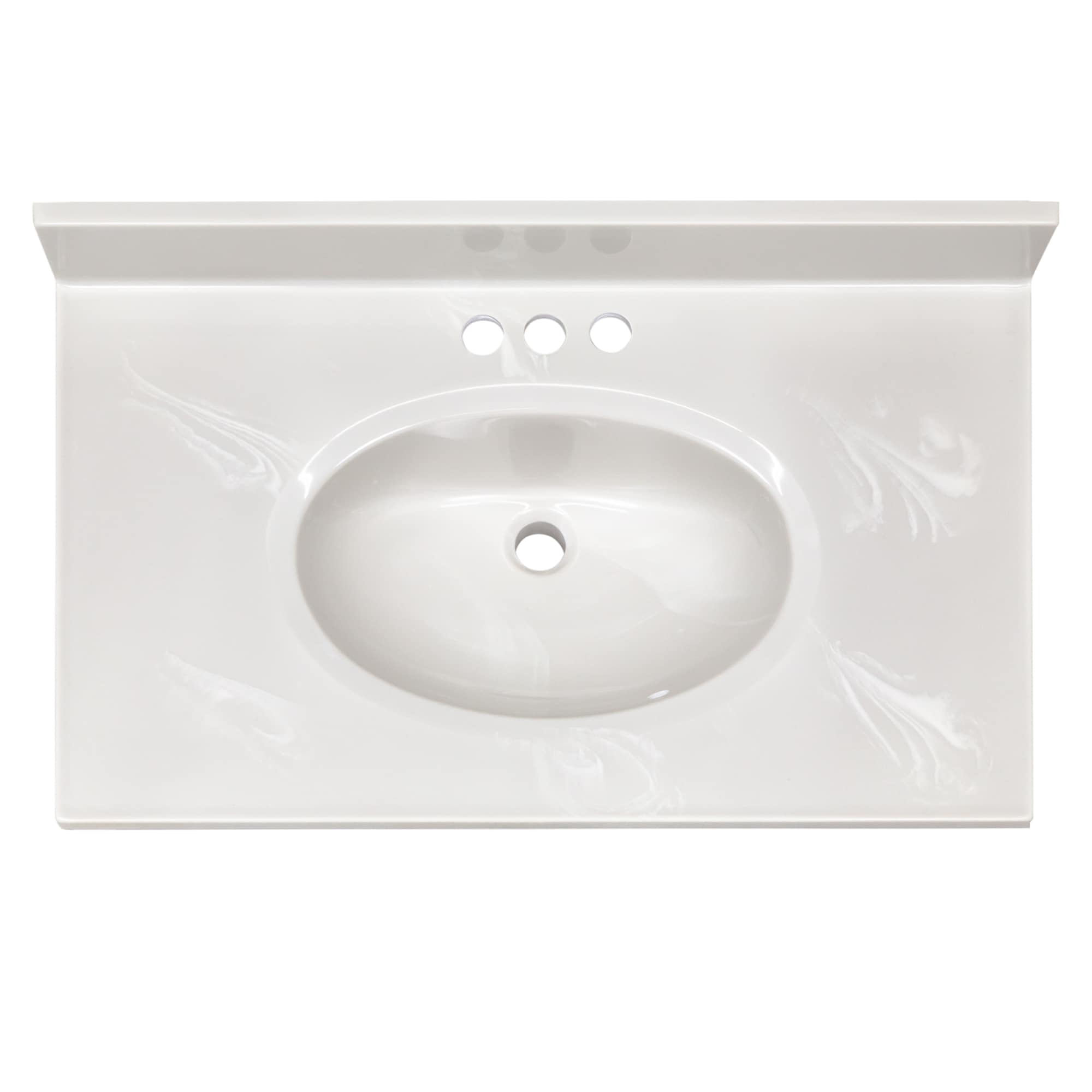 31-in White Cultured Marble Single Sink Bathroom Vanity newest Top