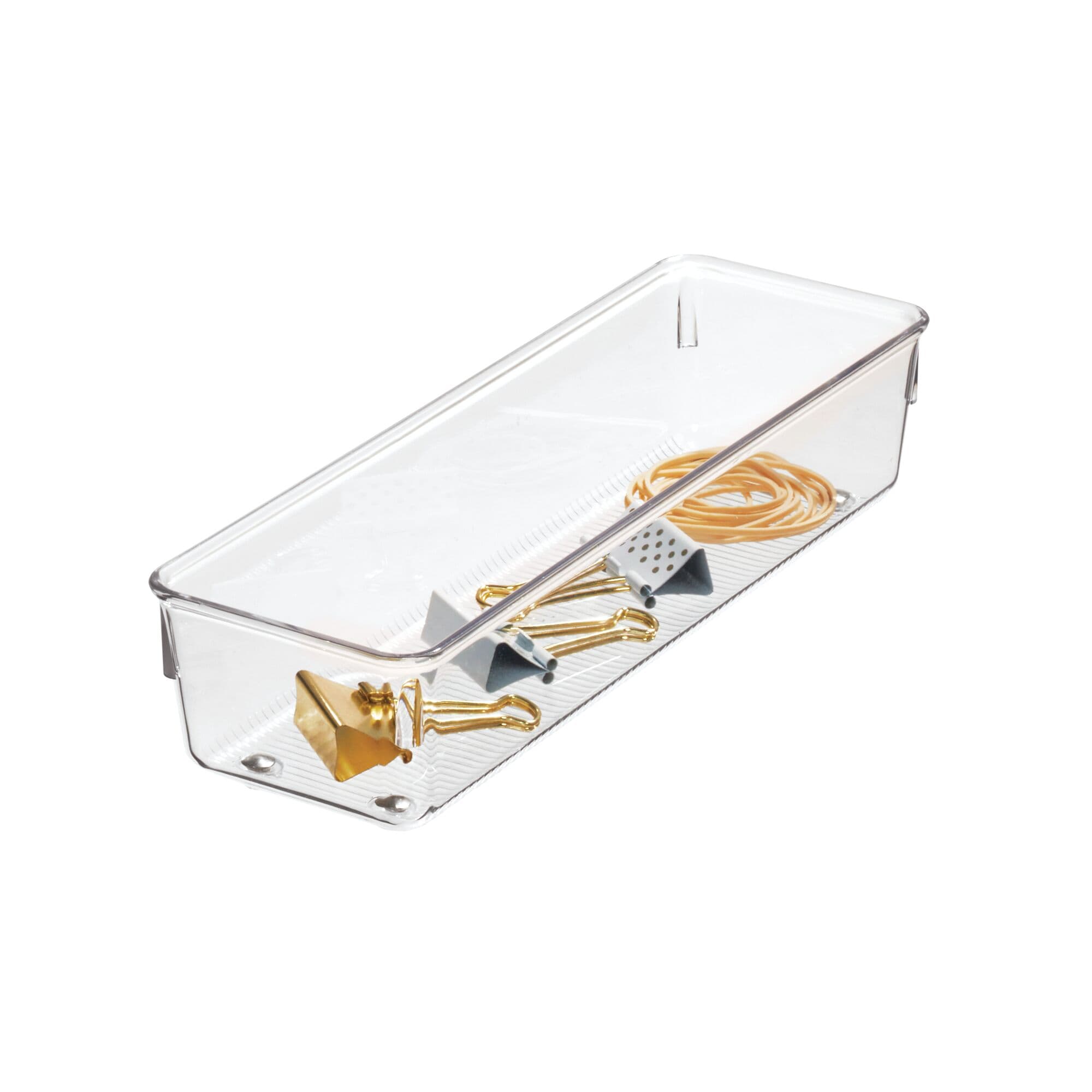 iDesign 9.75-in x 3.25-in Clear Plastic Drawer Organizer in the Drawer  Organizers department at