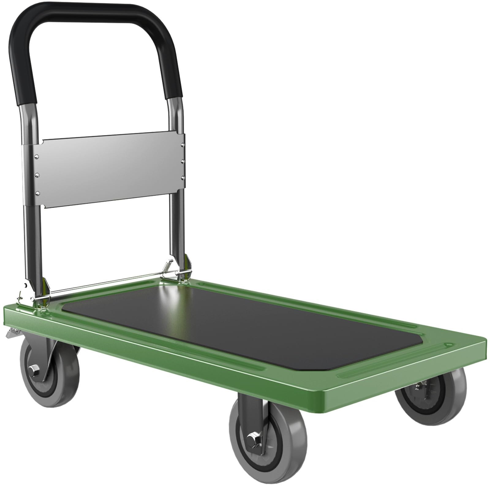CYIKE  Upgraded Foldable Push Cart Dolly 680 lbs Capacity Heavy Duty Steel Platform Hand Truck with Swivel Push Handle and Space Saving