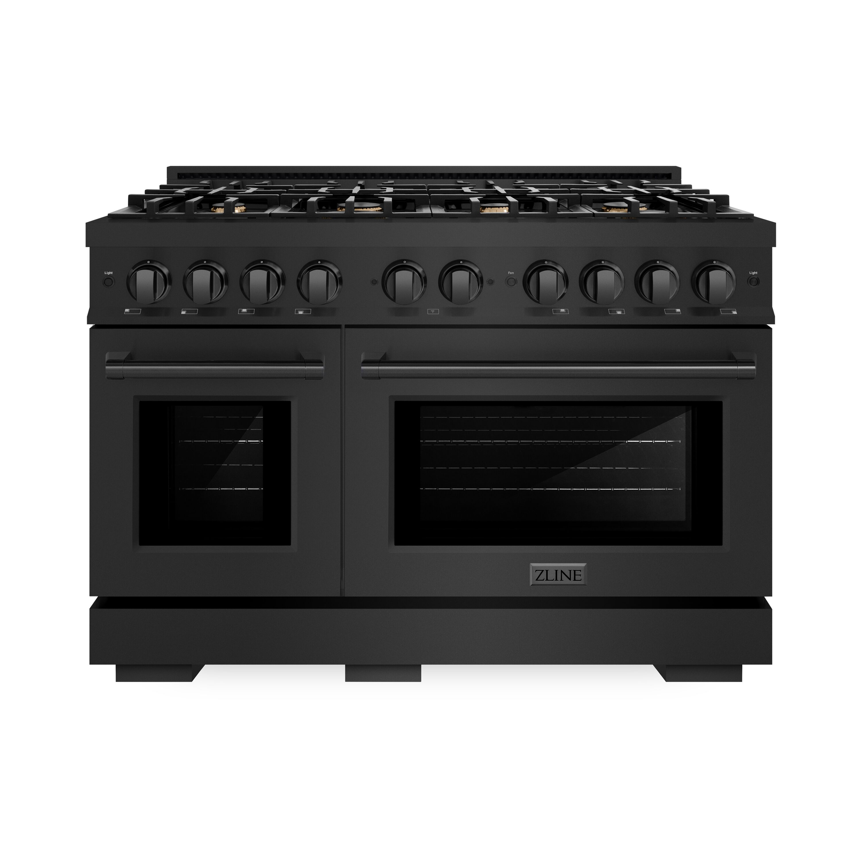 ZLINE KITCHEN & BATH HGRB-BR-48 Select 48-in 8 burners 4.2-cu ft / 2.5-cu ft Convection Oven Freestanding Liquid Propane Double Oven Gas Range ( Black Stainless Steel w/Brass Burners )