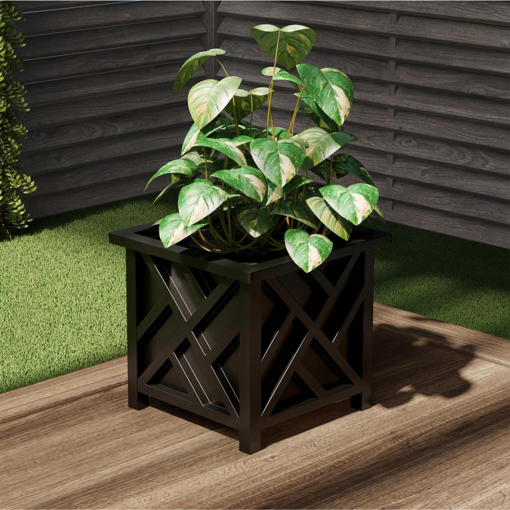 14.75-in W x 13-in H Black Outdoor Planter in the Pots & Planters department at Lowes.com