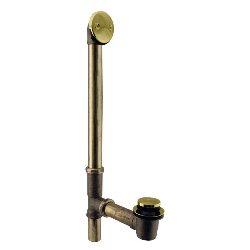 WESTBRASS D326-20G-01 Tip Toe Bath Waste- 22 In. Make-up, 20 Ga. Tubing In Polished Brass