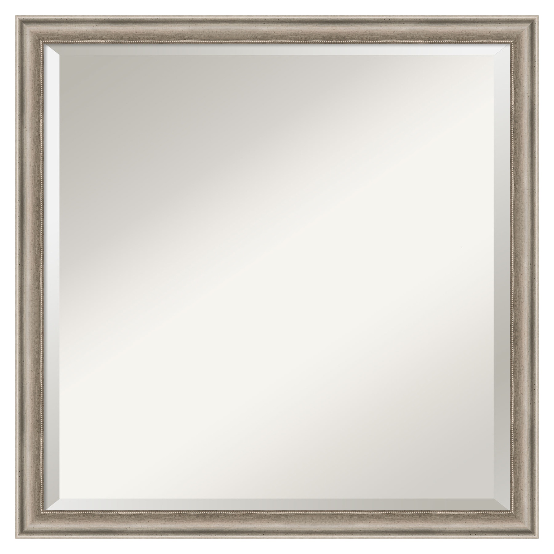 Amanti Art 22-in W x 22-in H Square Salon Scoop Pewter Framed Vanity Mirror
