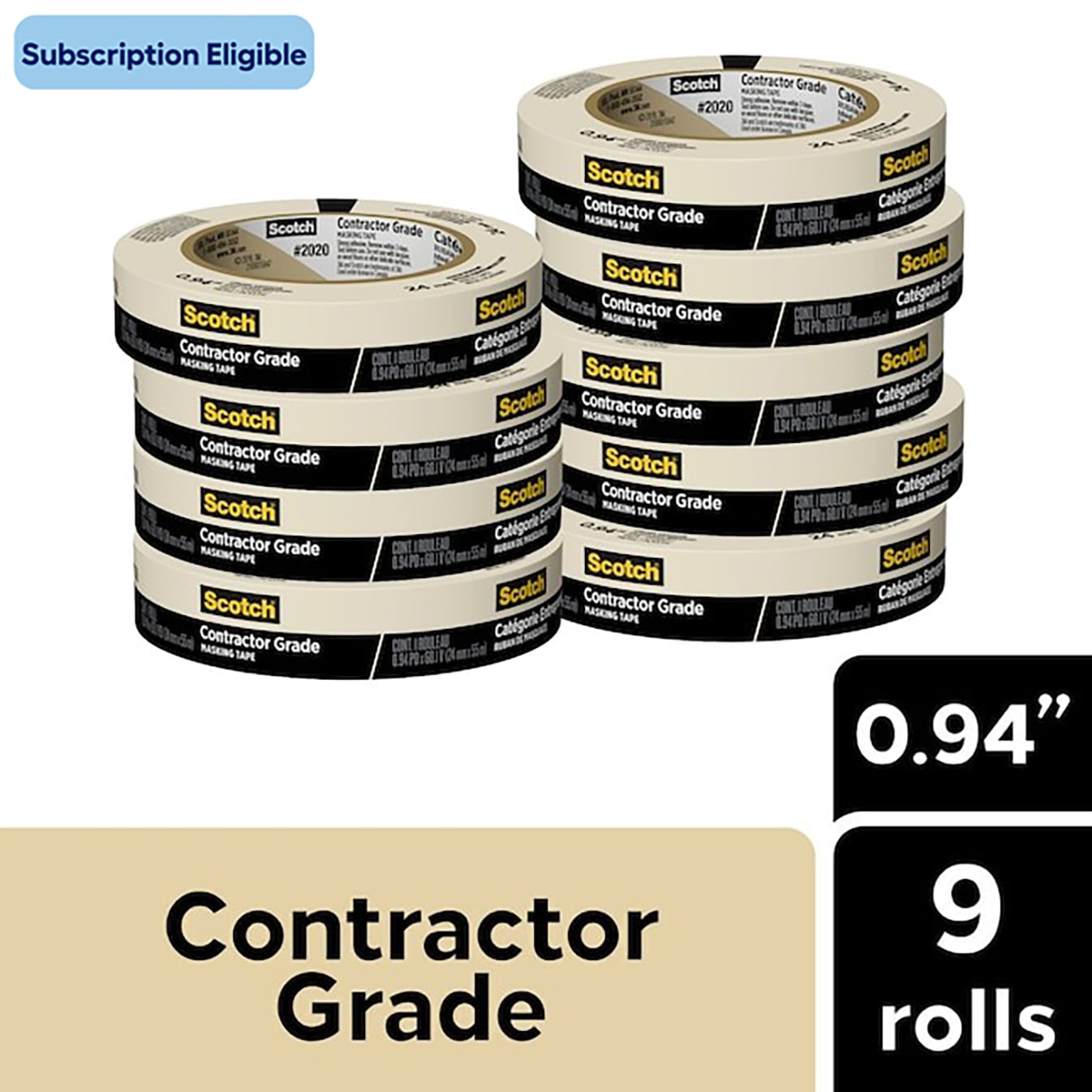 Scotch 2020 Contractor Grade 1.88-in x 60 Yard(s) Masking Tape in the Masking  Tape department at