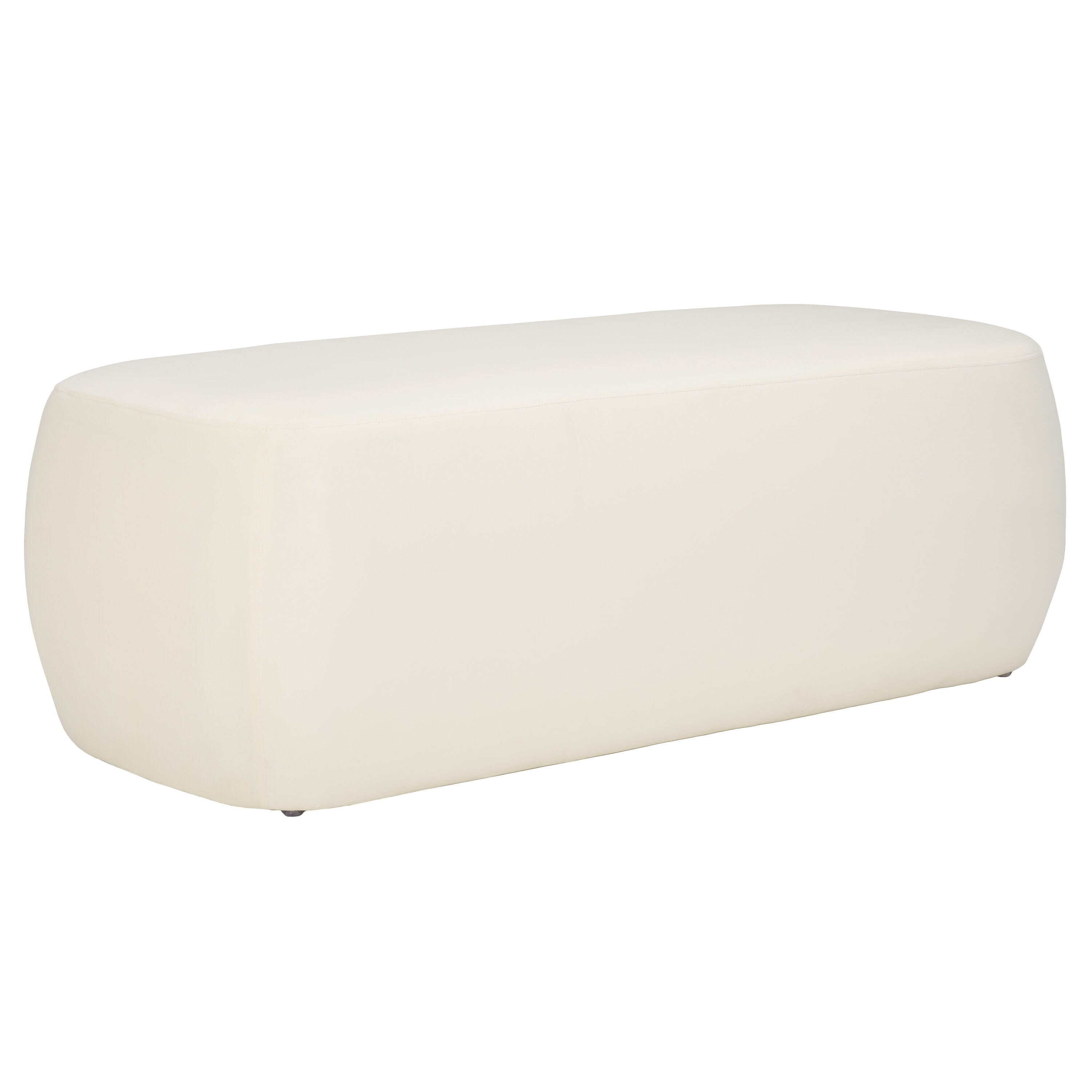 Whitley Cream Velvet Rectangular Ottoman 50"