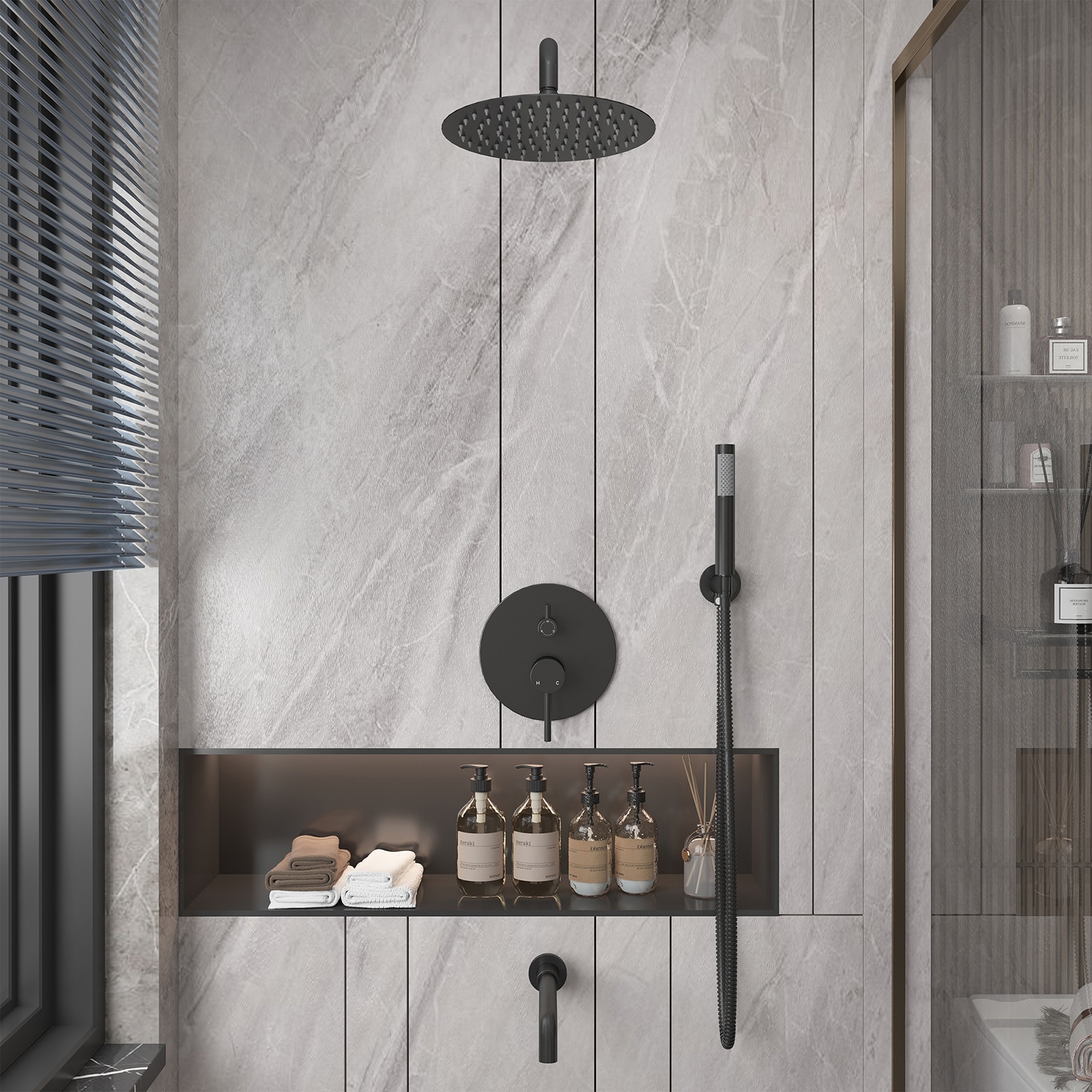 Mondawe AM-S0082C-10MB Showerhead-Bar-Panels - View #2
