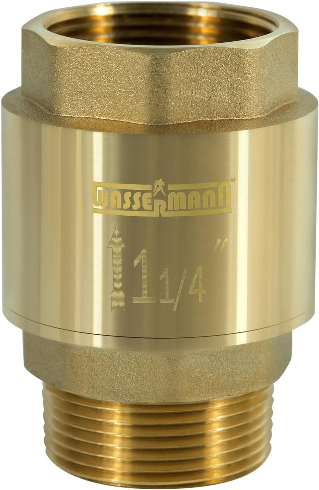 WASSERMANN  1-1/4 in Brass Check Valve NPT FNPT Inlet Outlet Water Pump Valve