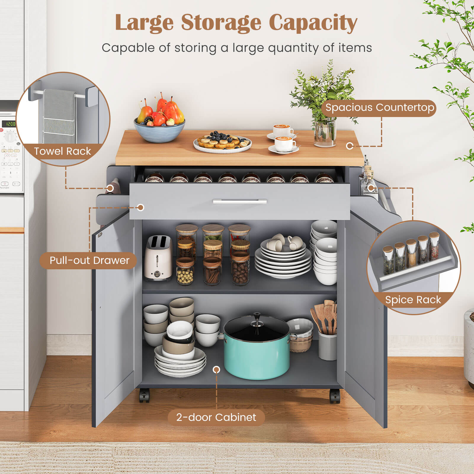 Costway CSHY006585 Kitchen-Furniture - View #2