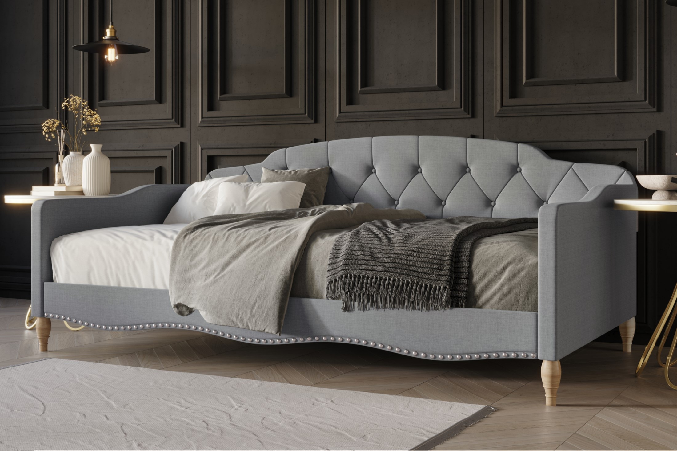 CasePiece C5095T-LGY-LN Light Grey Traditional Sofa bed