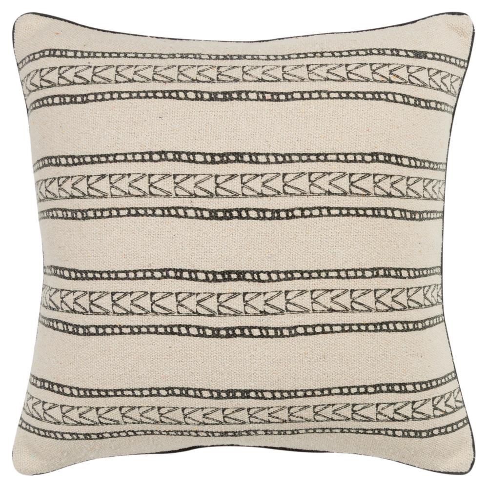 Cream Floral Pillow 20x20, Modern Designer Pillows, Charcoal