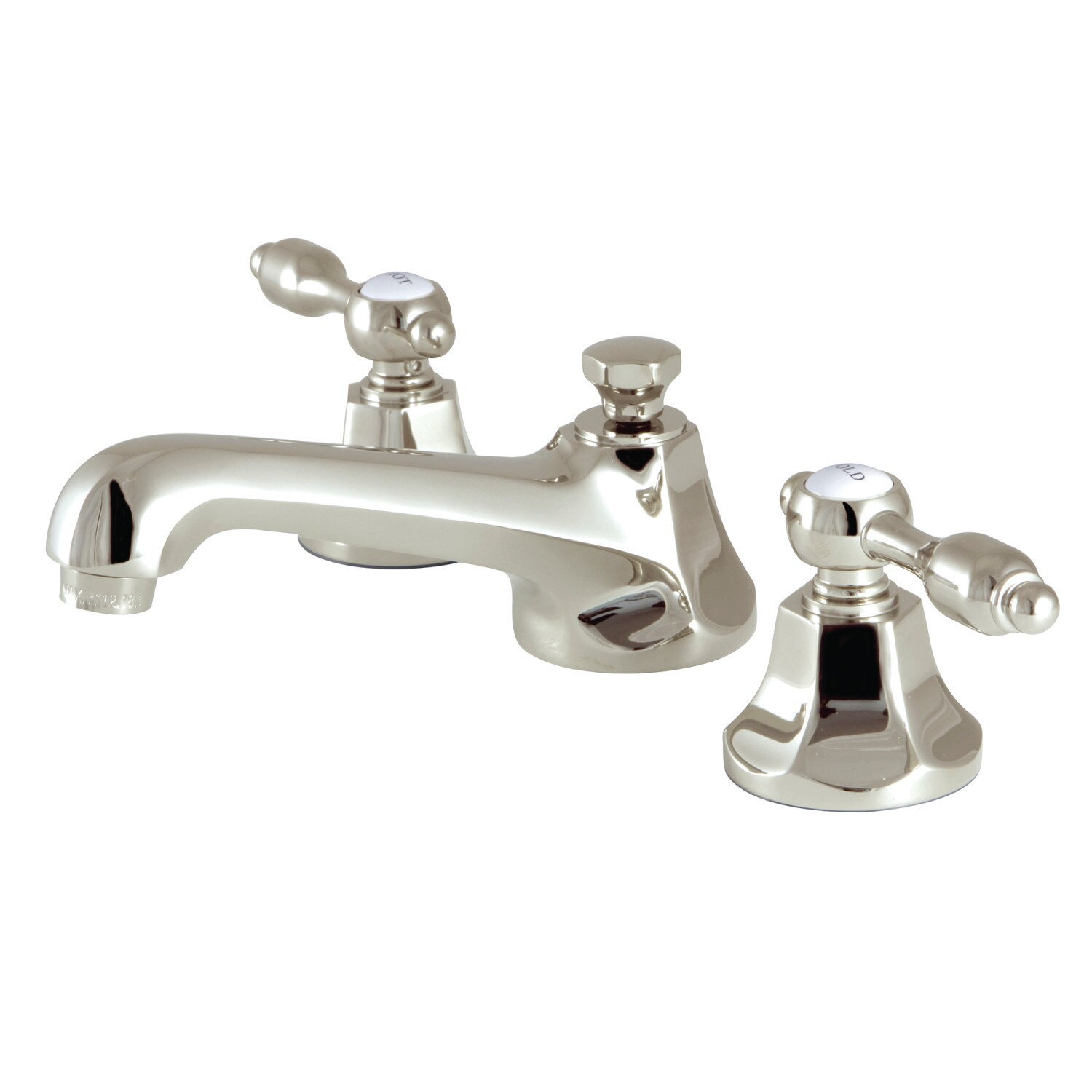 Kingston Brass Tudor Polished Nickel Widespread 2 Handle Bathroom Sink Faucet With Drain In The 6295