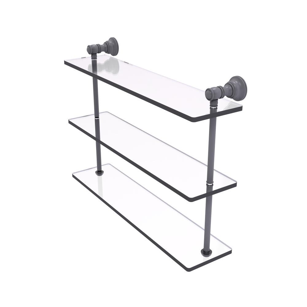 Allied Brass CL-5-22-GYM Carolina Matte Gray 3 -Tier Wall mount Bathroom Shelf ( 22-in x 16-in x 5-in )