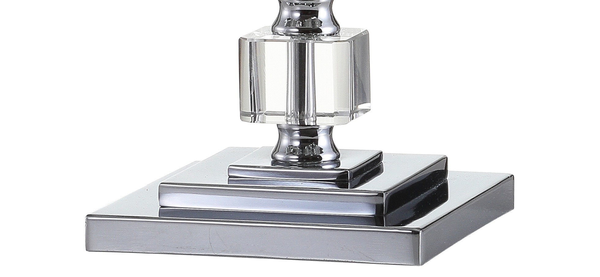 Contemporary Crystal Cube 22" White Linen Shade Table Lamp Set