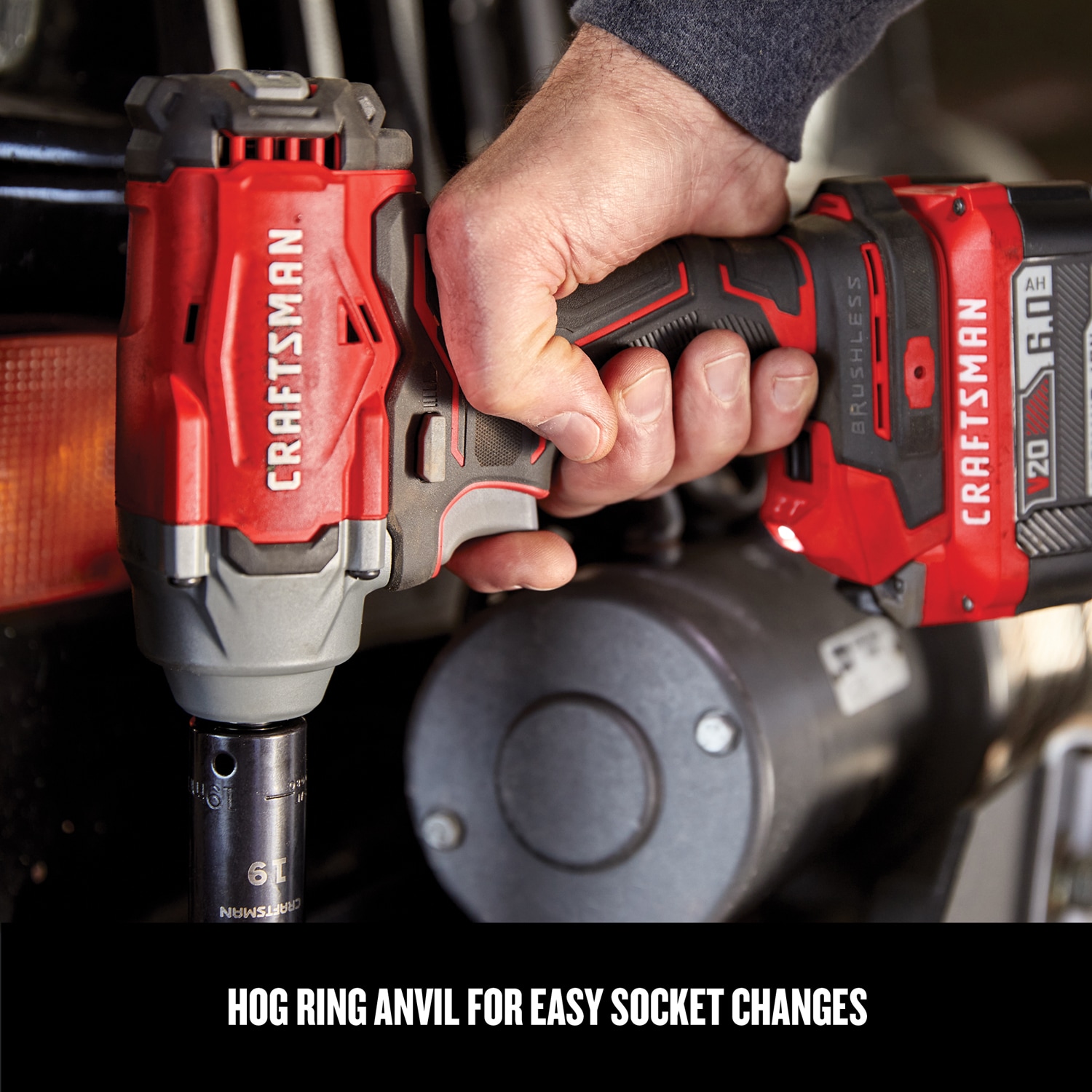 CRAFTSMAN V20 20-volt Max Variable Speed Brushless 1/2-in Drive Cordless  Impact Wrench (Bare Tool) in the Impact Wrenches department at