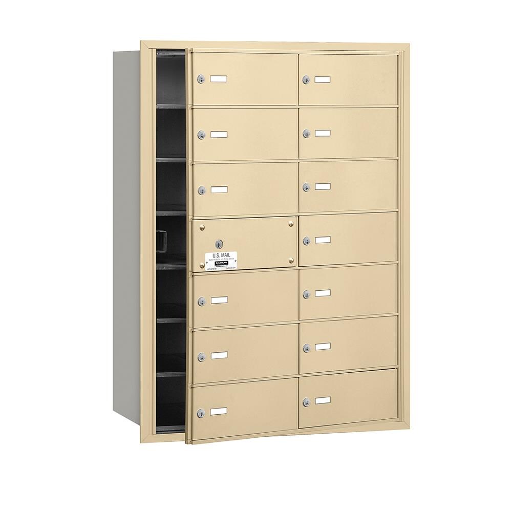 SALSBURY INDUSTRIES 3614SFU Recessed Mount Brown Metal Extra Large Lockable Cluster Mailbox