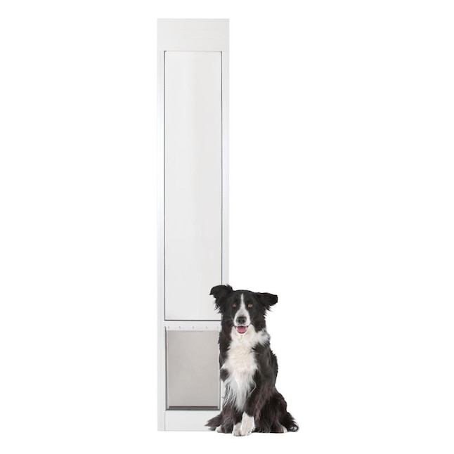 White Aluminum Sliding Pet Door, Sliding Patio Screen Door With Pet Door