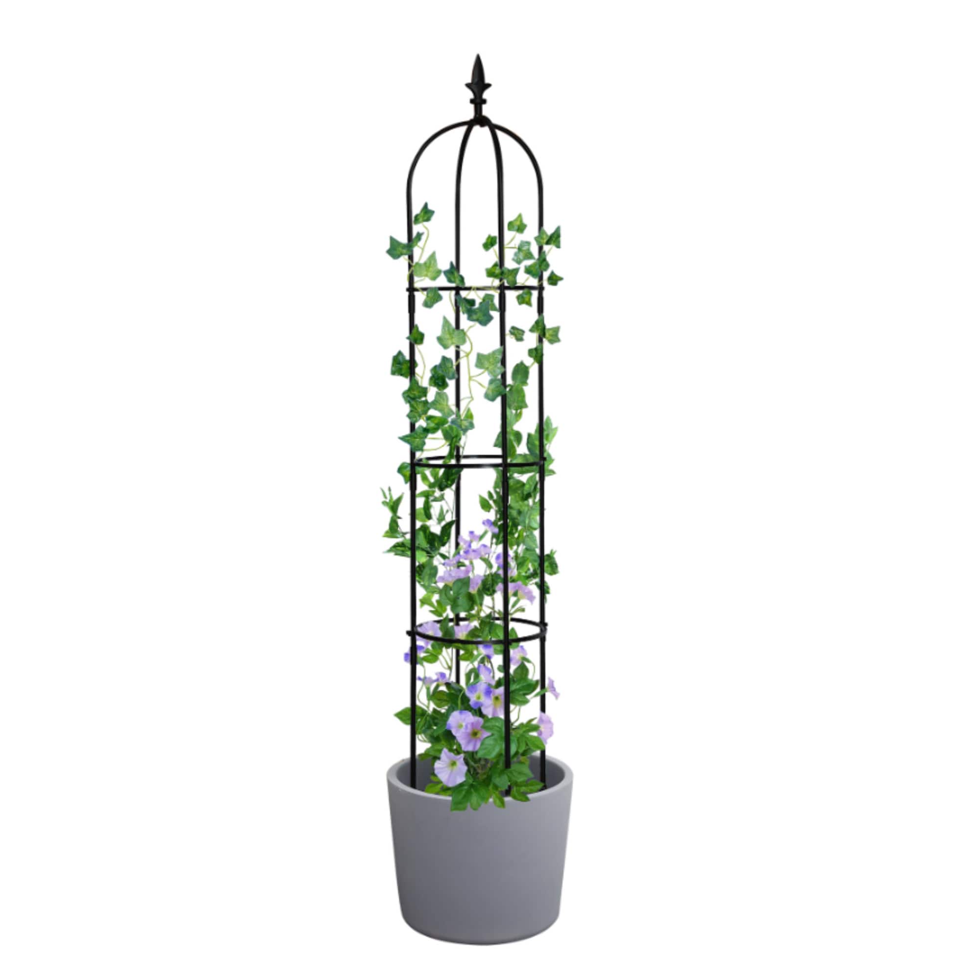AHIOU HOME ZAAHD-H2303UGT 10.2-in W x 69.7-in H Black Garden Trellis For Climbing Plants For Cucumbers For Roses For Tomatoes
