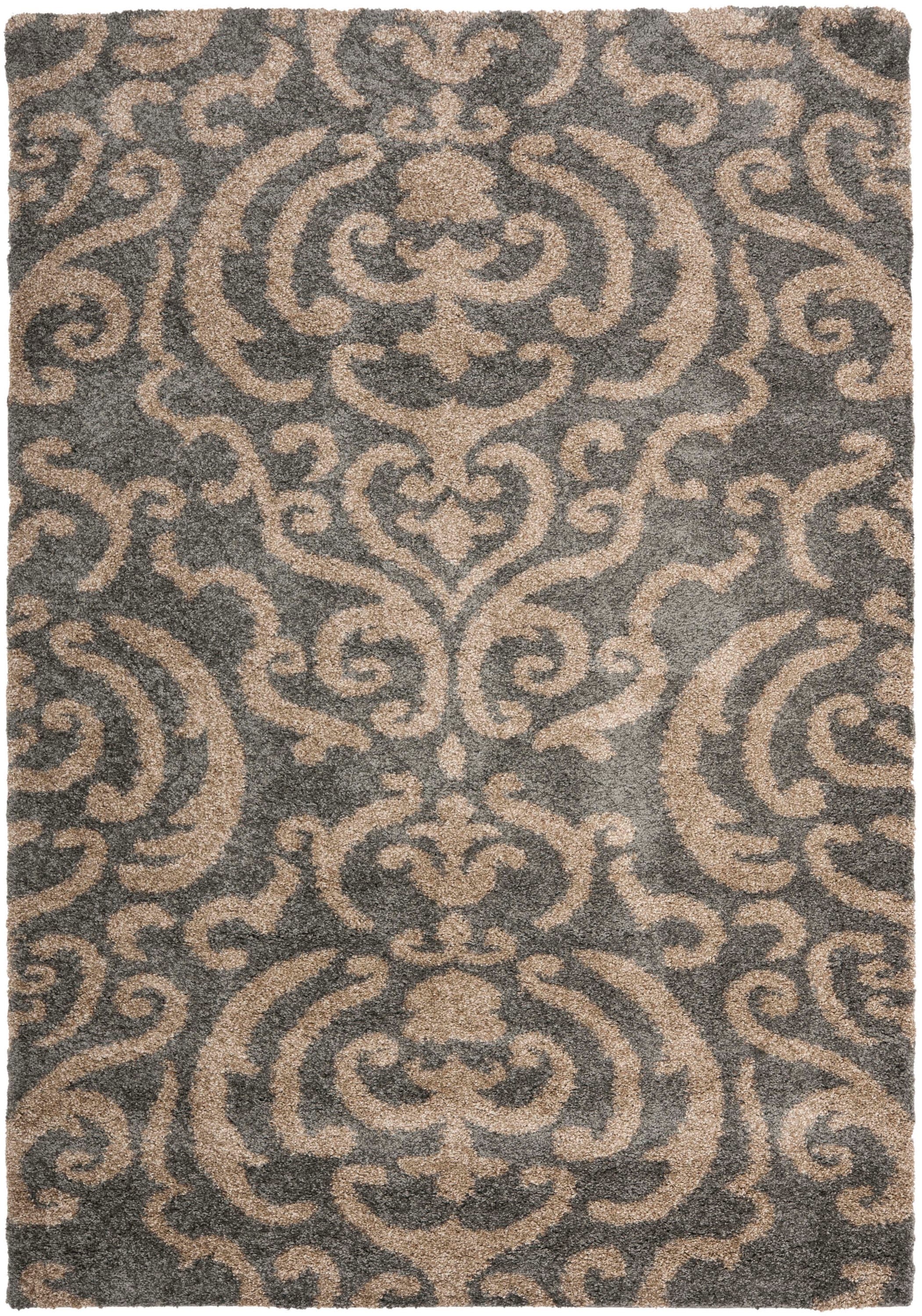 Gray and Beige 8' x 10' Shag Area Rug