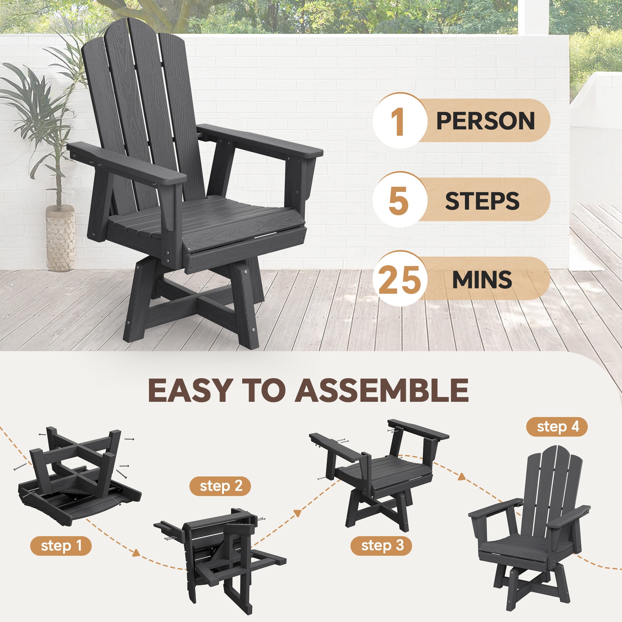 JEAREY HQY-PS-GY Patio-Chairs - View #4