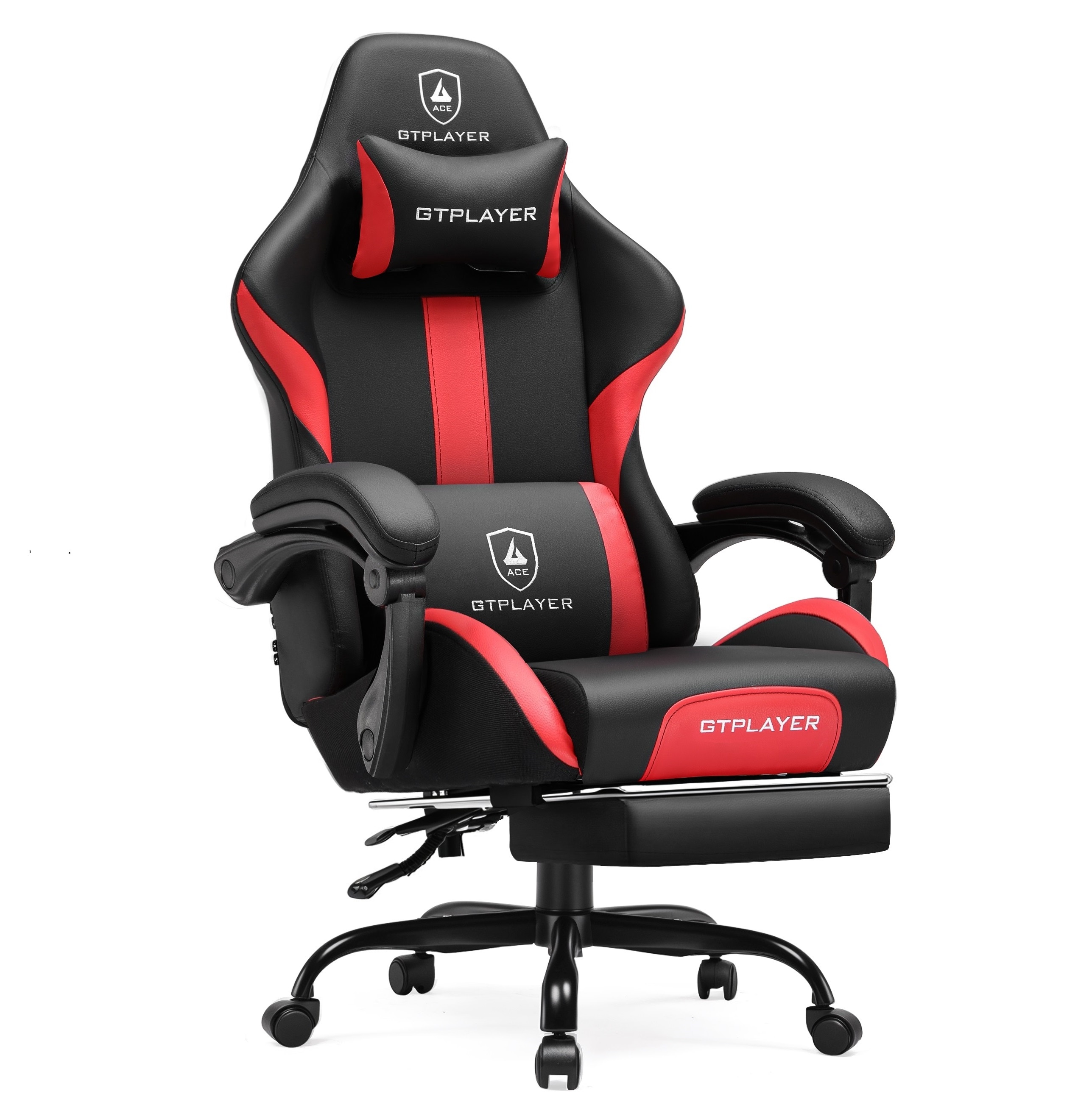 GTPLAYER LOWE'S-GT905-RED-PU Red Ergonomic High Back Gaming Chair Faux Leather Computer Chair