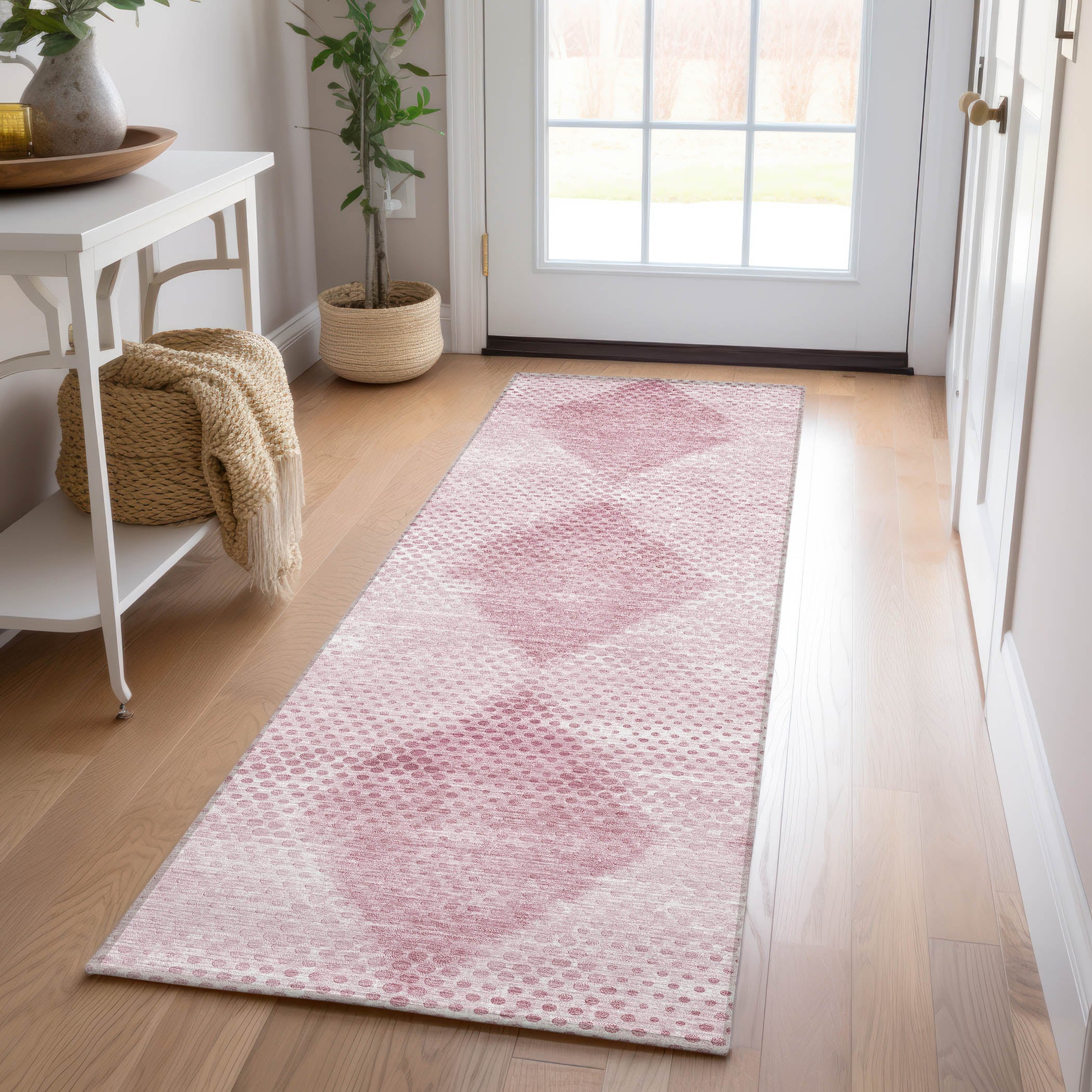 Addison Rugs ACN539MM2X8 Chantille 2 x 7 (ft) Polyester Merlot Rectangular Indoor/Outdoor Geometric Mid-Century Modern Machine washable Area rug