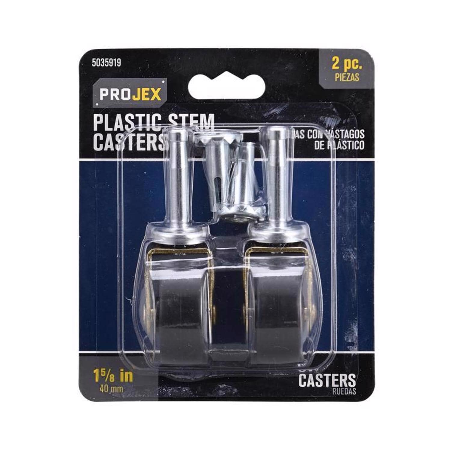 Projex  1 5/8 in. D Plastic Caster 50 lb 2 pk