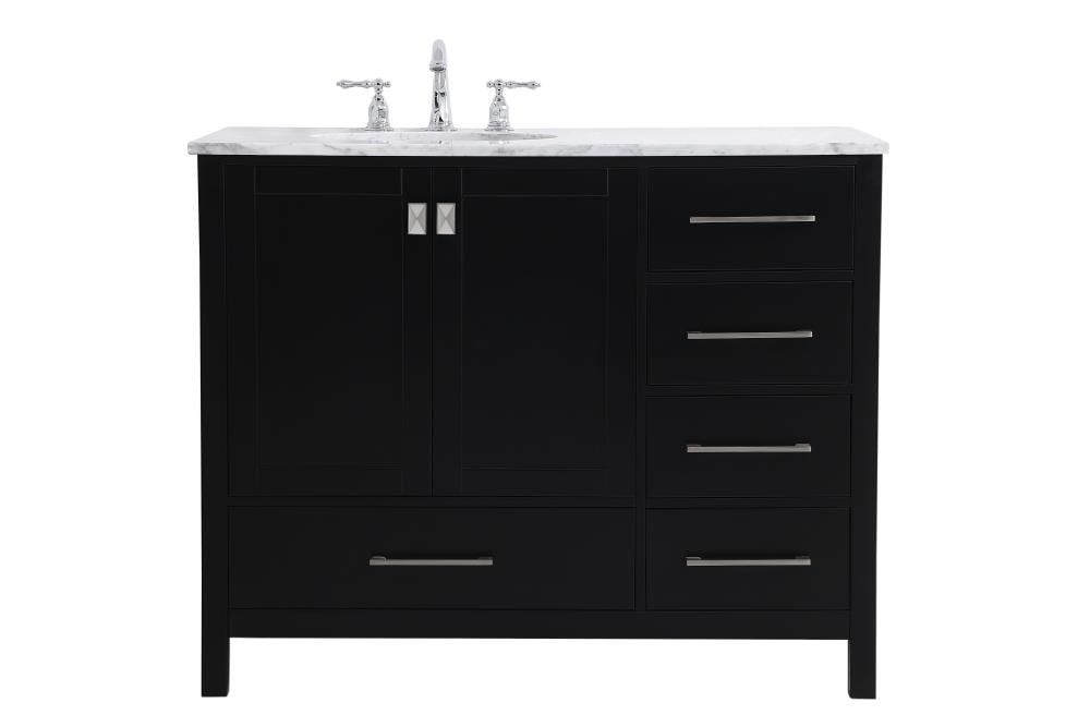 Elegant Decor First Impressions 42-in Black Undermount Single Sink ...