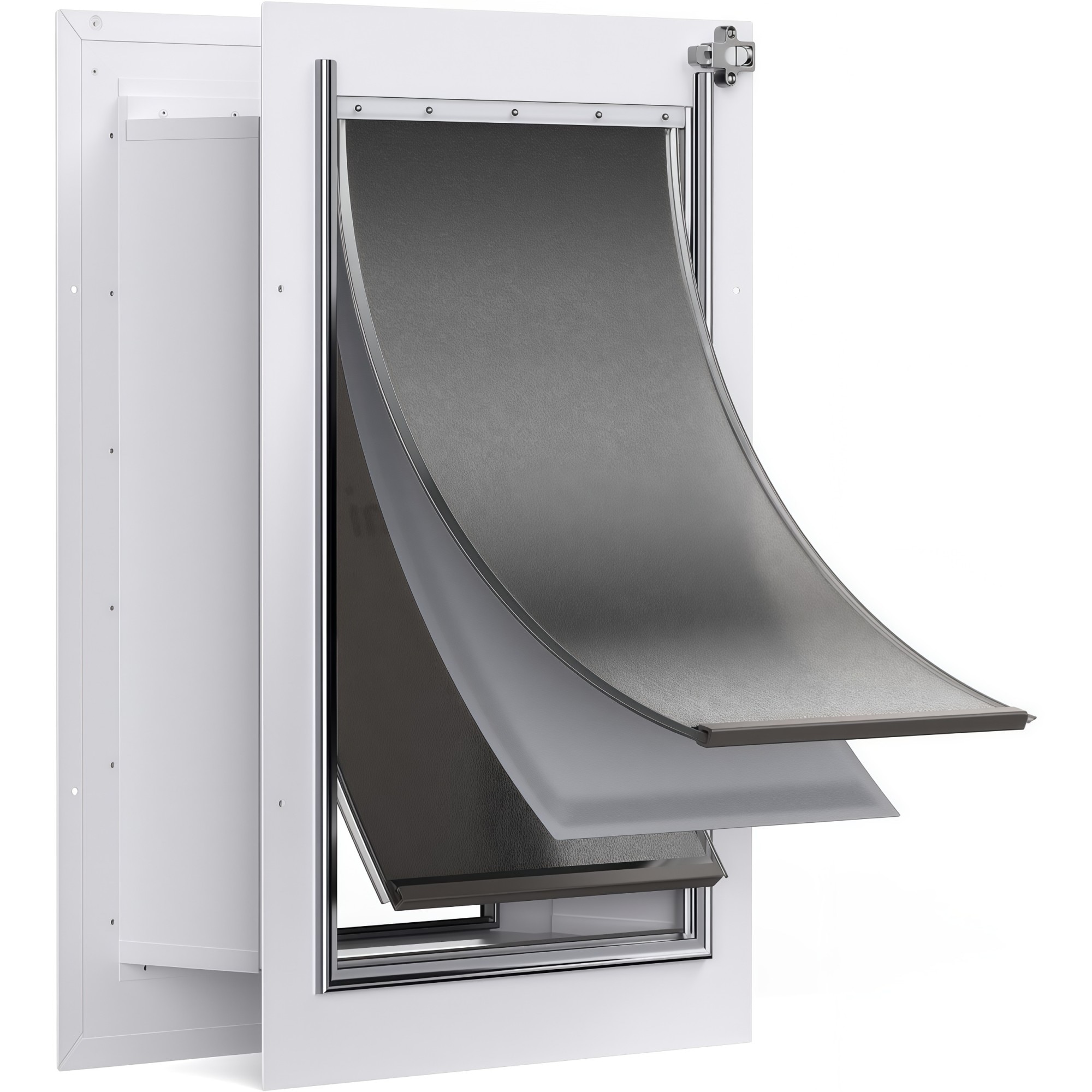 Numhew 14.25in W 21.06in H 3-Flap White Pet Door for Wall