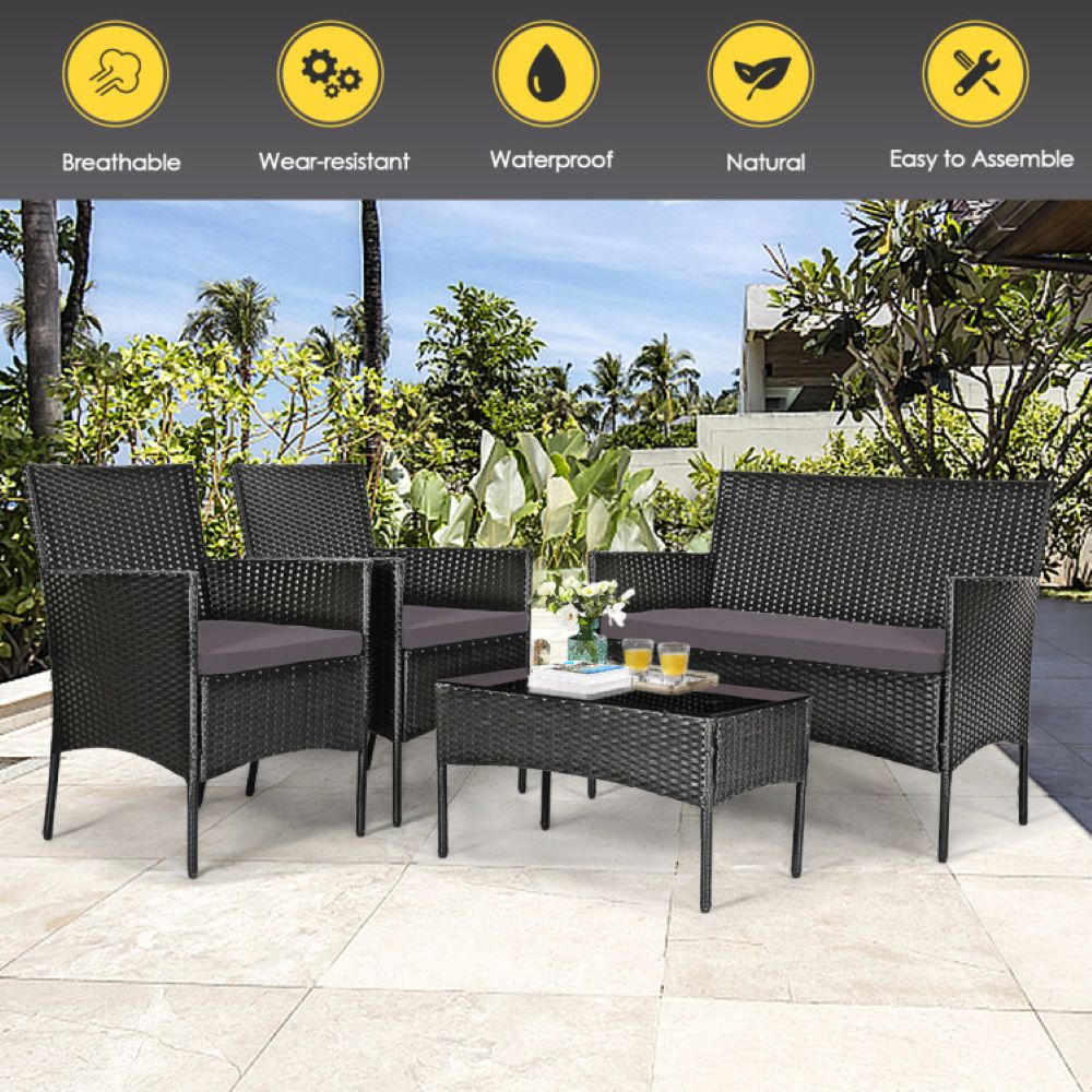 Forclover HYFC-5357WH-GR Patio-Conversation-Sets - View #14