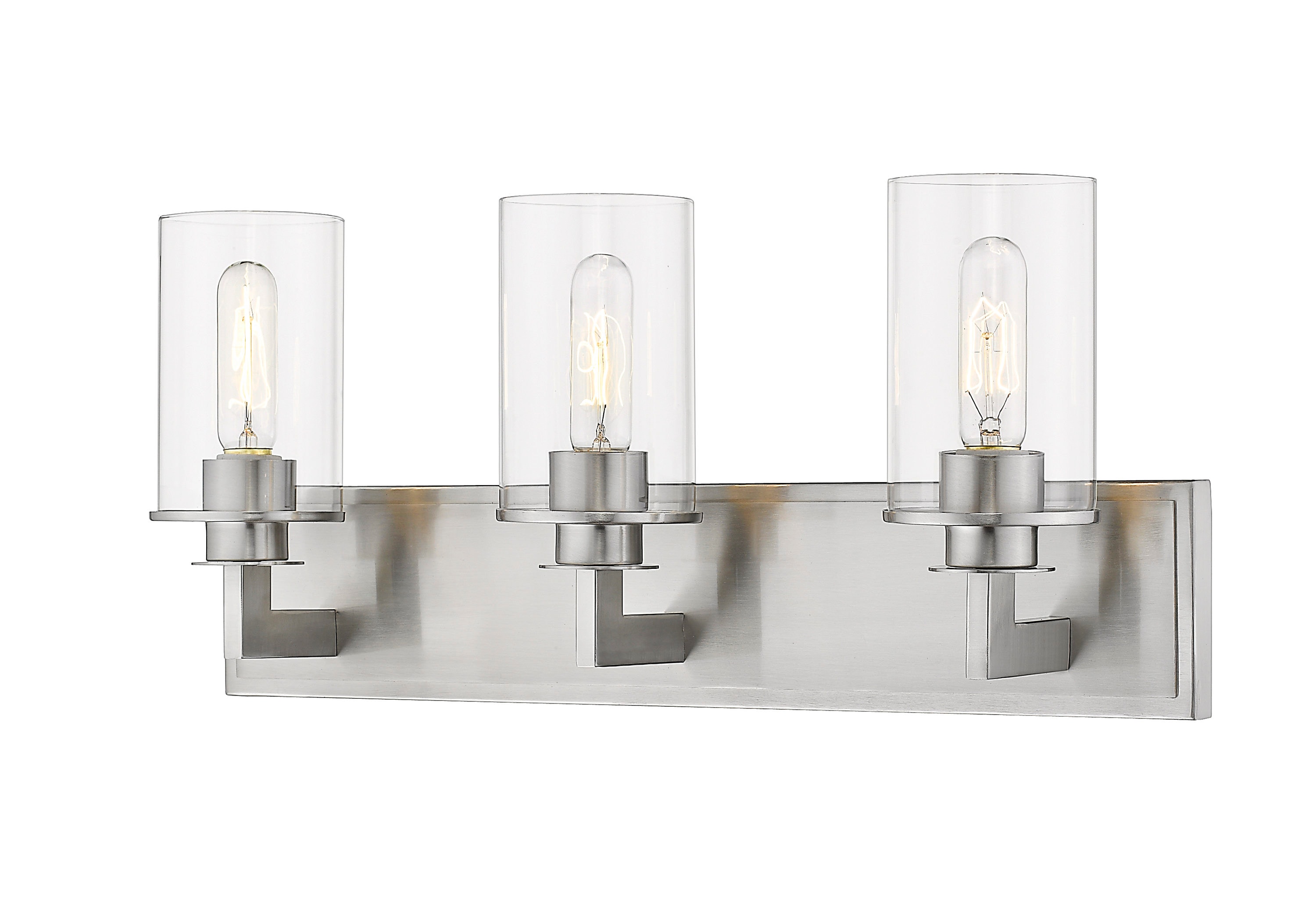 Z-Lite 462-3V-BN Savannah 23-in 3 -Light Brushed Nickel Mid-century Vanity light
