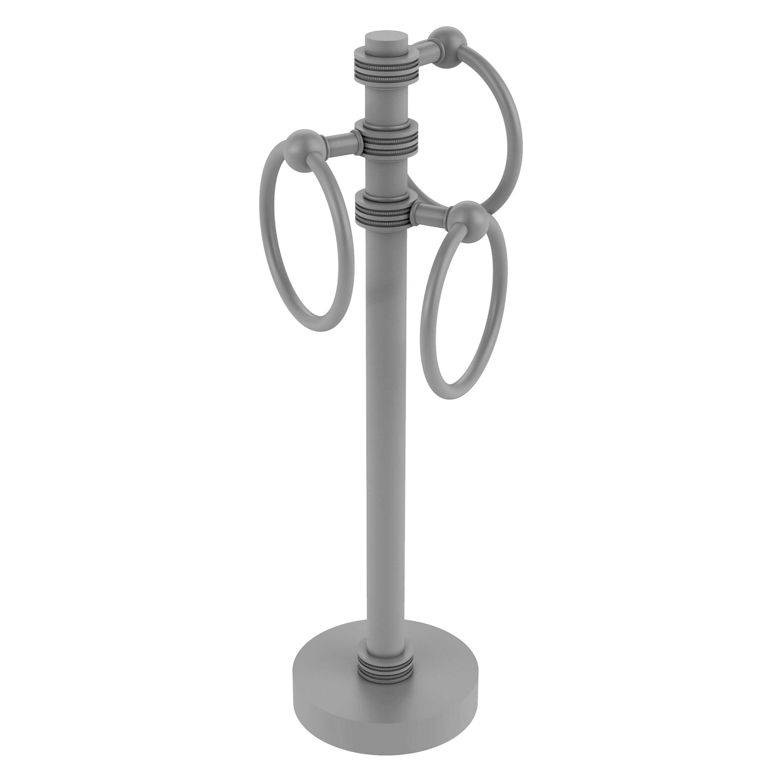 Allied Brass Matte Gray Freestanding Towel Rack