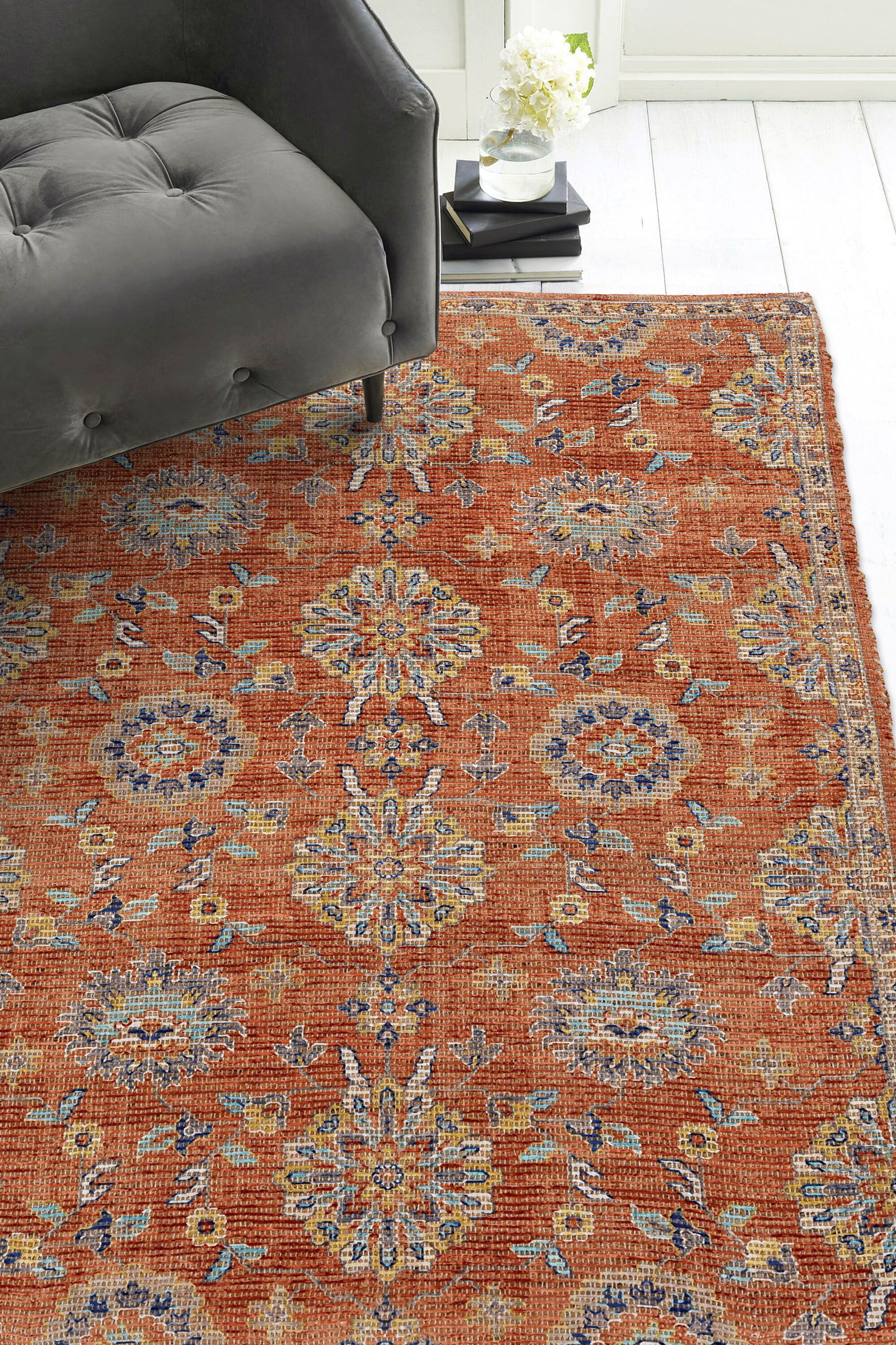 Everyday Woven EVE223027X45 2 x 3 (ft) Jute Spice Rectangular Indoor Distressed/Overdyed Moroccan Area rug