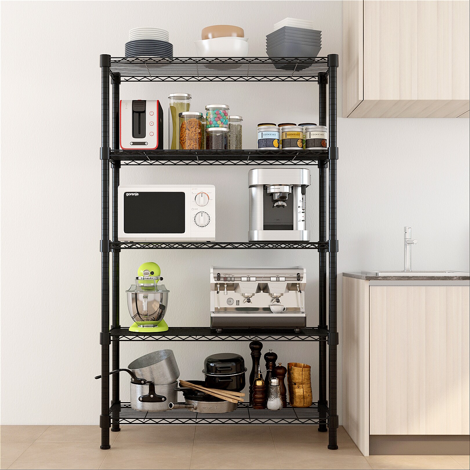 Winado Steel Heavy Duty 5-Tier Utility Shelving Unit (35.43-in W x 13. ...