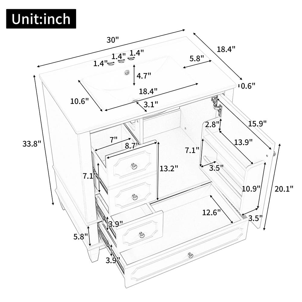 JUJABU ZJBATHVANTIY-3 Bath-Vanity-Combo - View #5