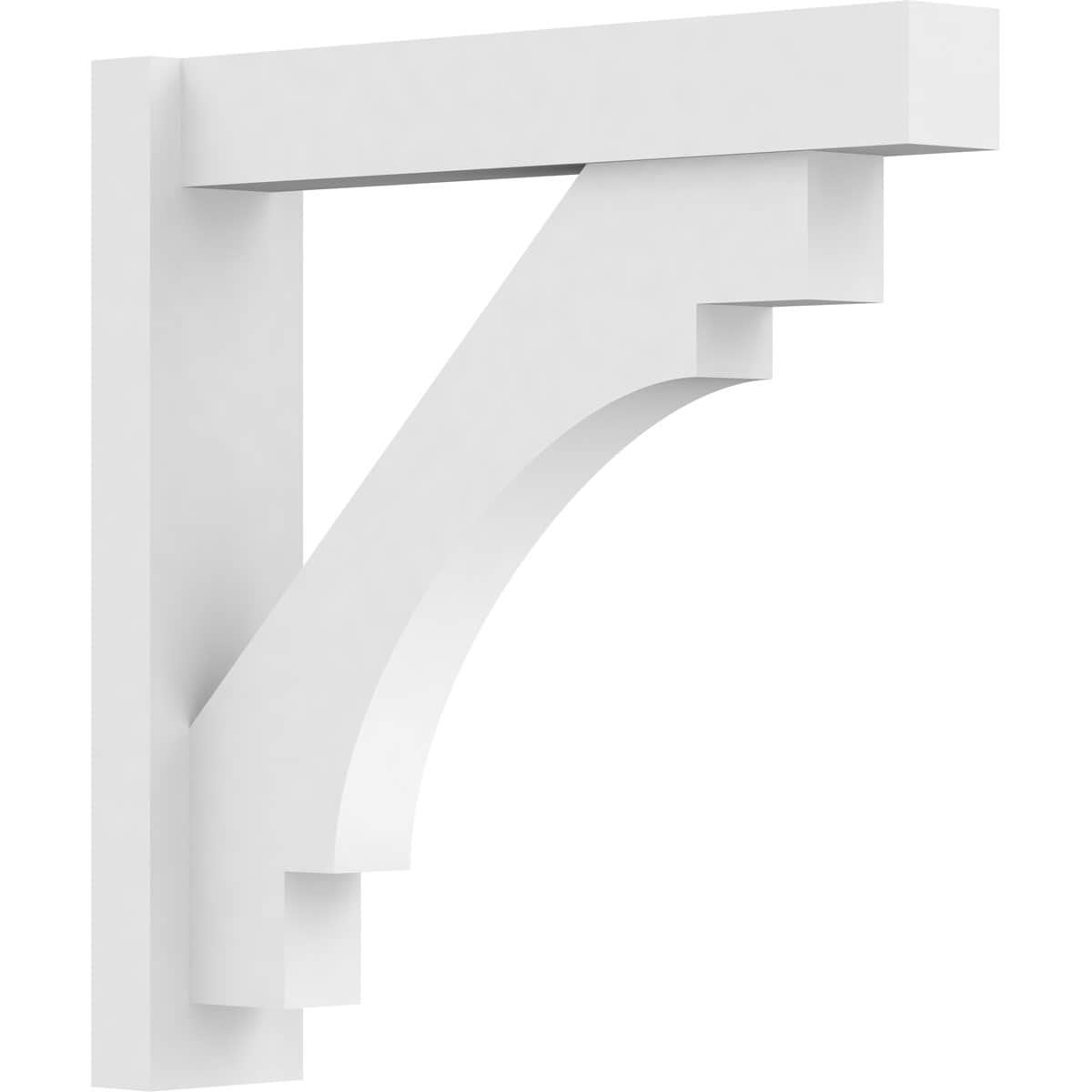 Ekena Millwork OUTP05X24X24MRC05 5-in W x 24-in D x 24-in H Merced Architectural Grade PVC Outlooker with Block Ends