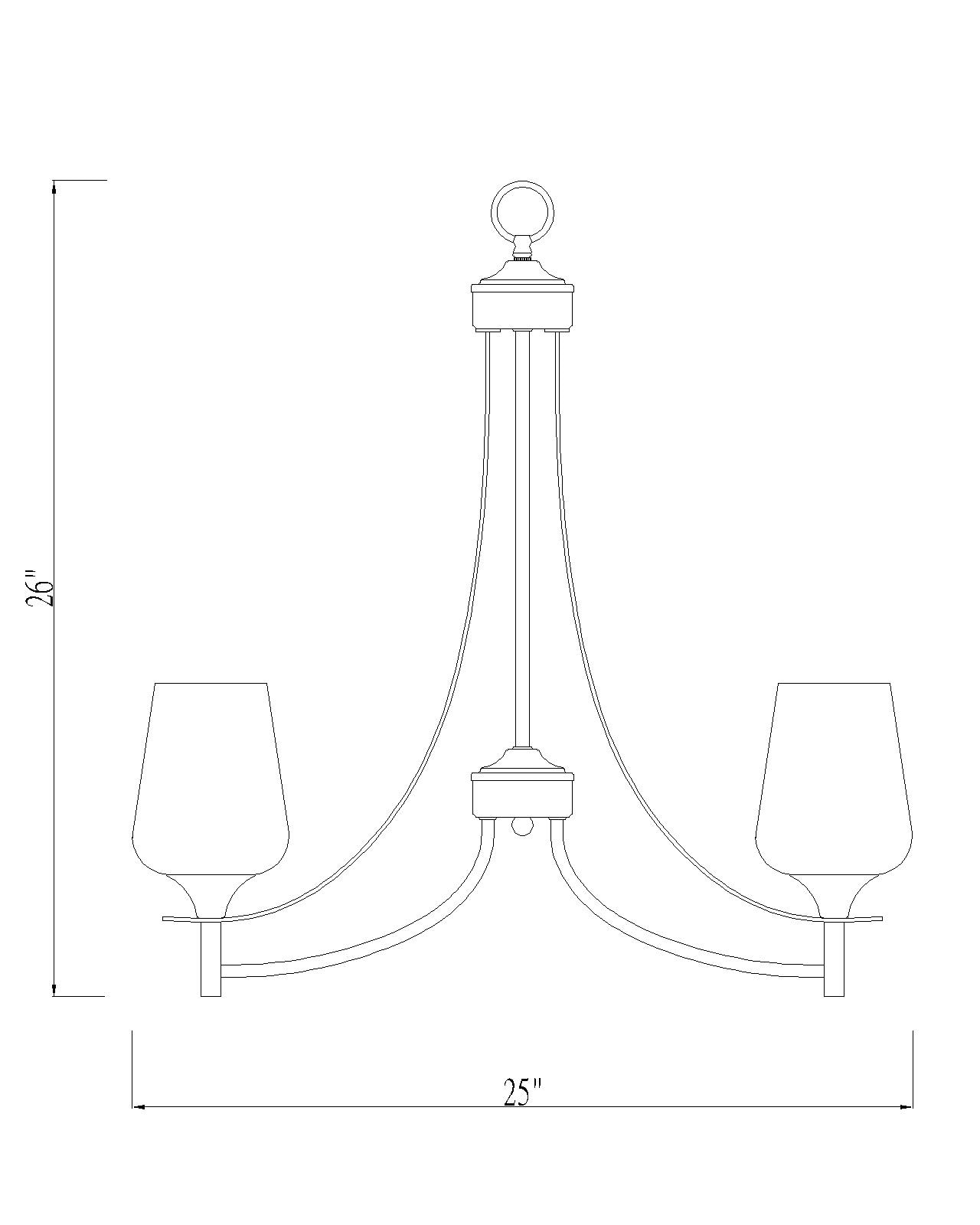 Joliet 5-Light Brushed Nickel Glass Shade Chandelier