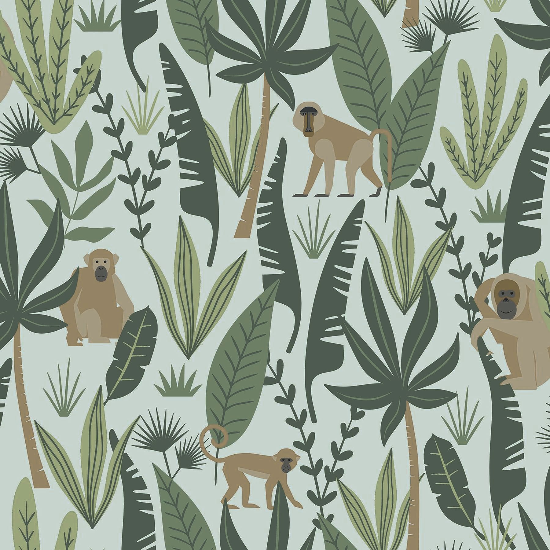 Chesapeake 4060-139073 Fable 57.5-Sq. Feet Green Non-woven Animals Unpasted Wallpaper