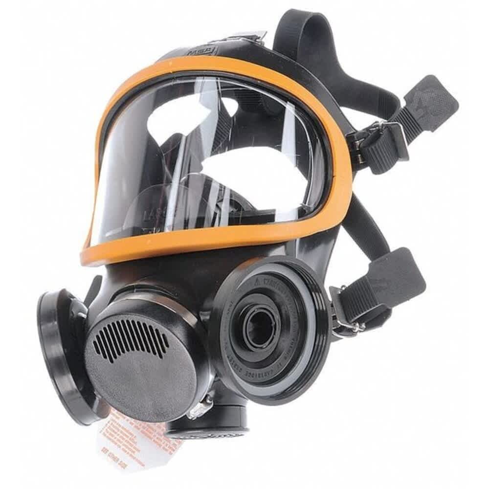 MSA  Safety Full Face Respirator Ultra-Twin Not Rated Threaded Size L 0 Cartridges Included