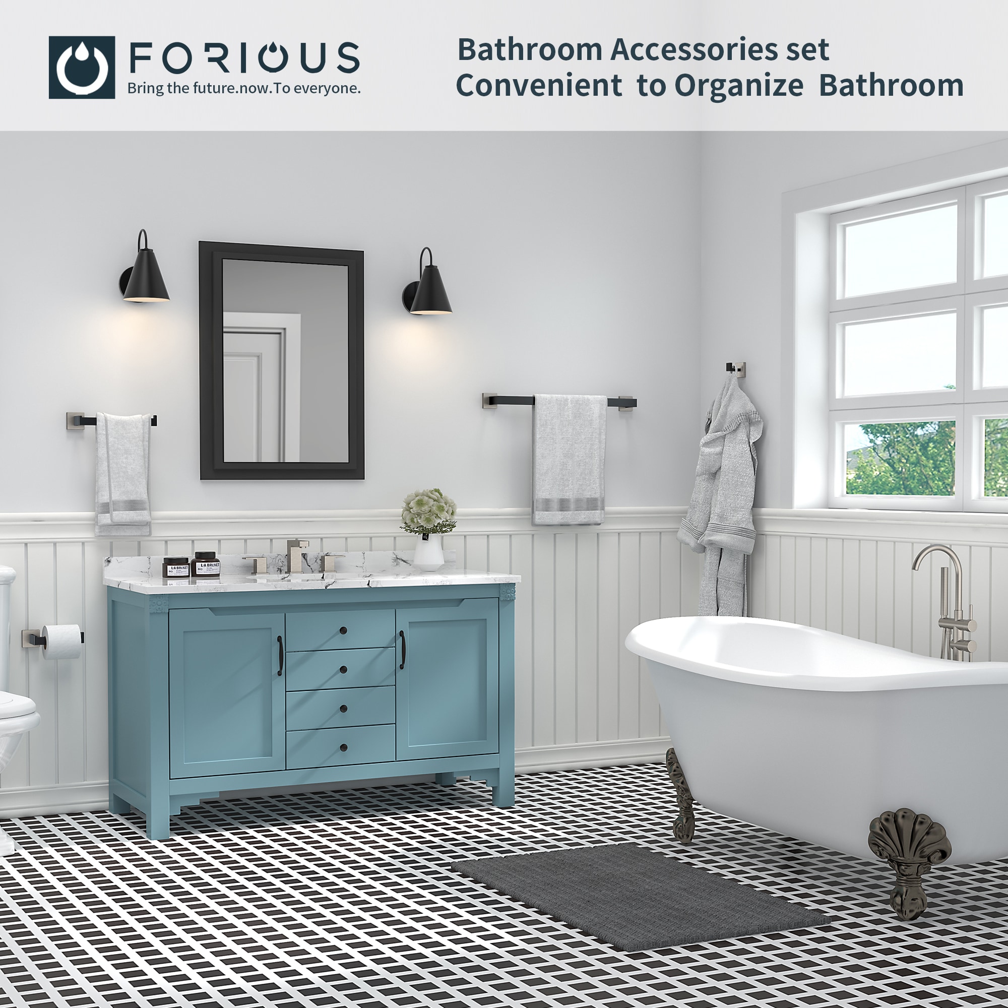 FORIOUS LL19002BL5A Decorative-Bath-Hardware-Kits - View #3