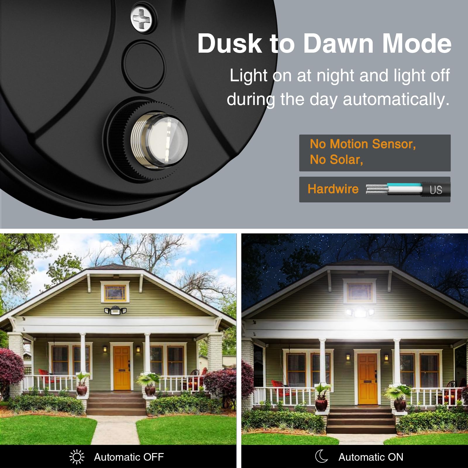 Oyezvary 1 Pack 70W Dusk to Dawn Outdoor Security Light 7000 Lumen ...