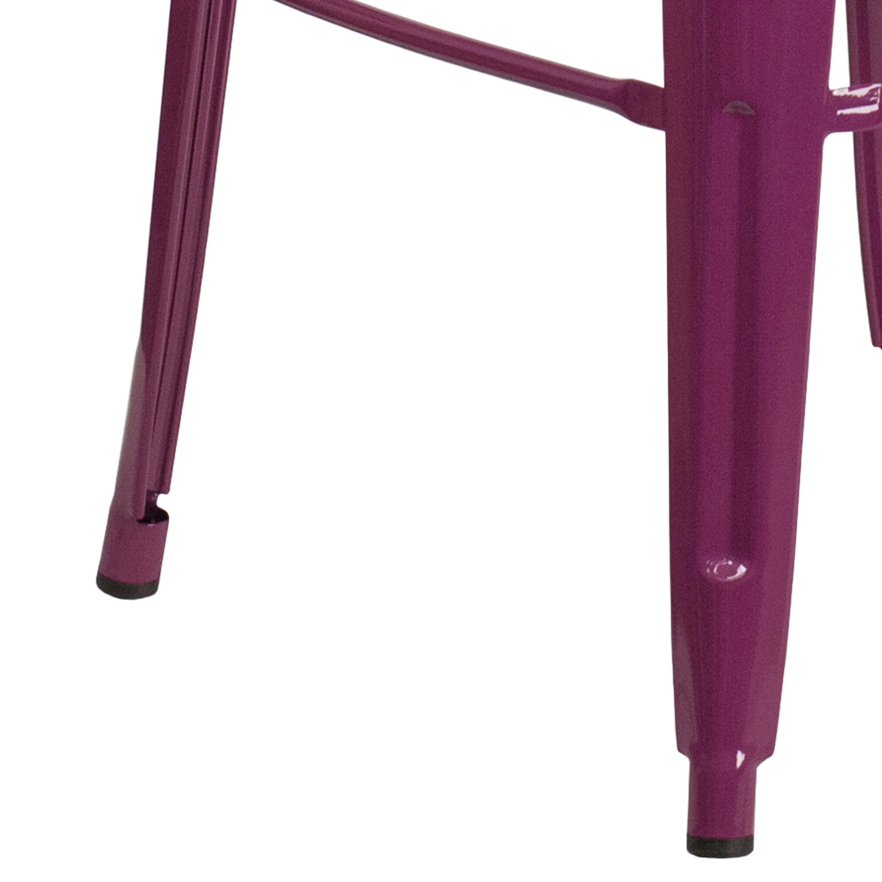 Purple Metal 30" High Indoor-Outdoor Barstool with Back