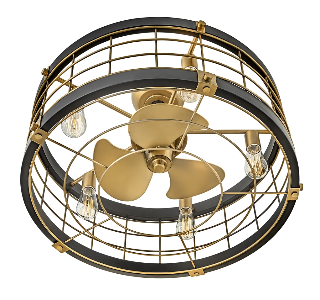 Hinkley Bryce 27-in Heritage Brass LED Indoor Smart Fandelier Ceiling Fan with Light and Remote (3-Blade) 904627FHB-LIA Sansujyuku sansujyuku.com