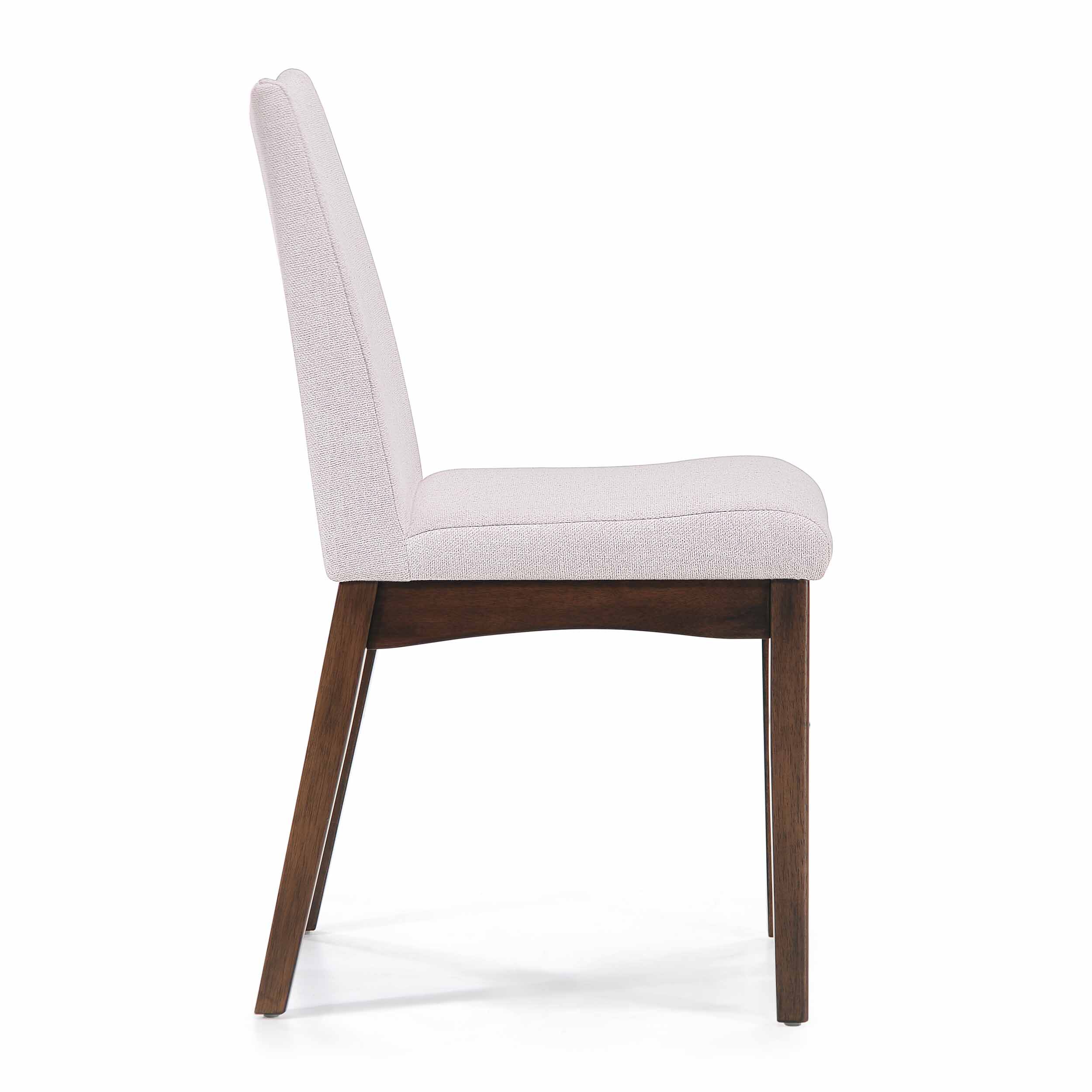 Mid-Century Modern Upholstered Dining Chairs in Light Beige