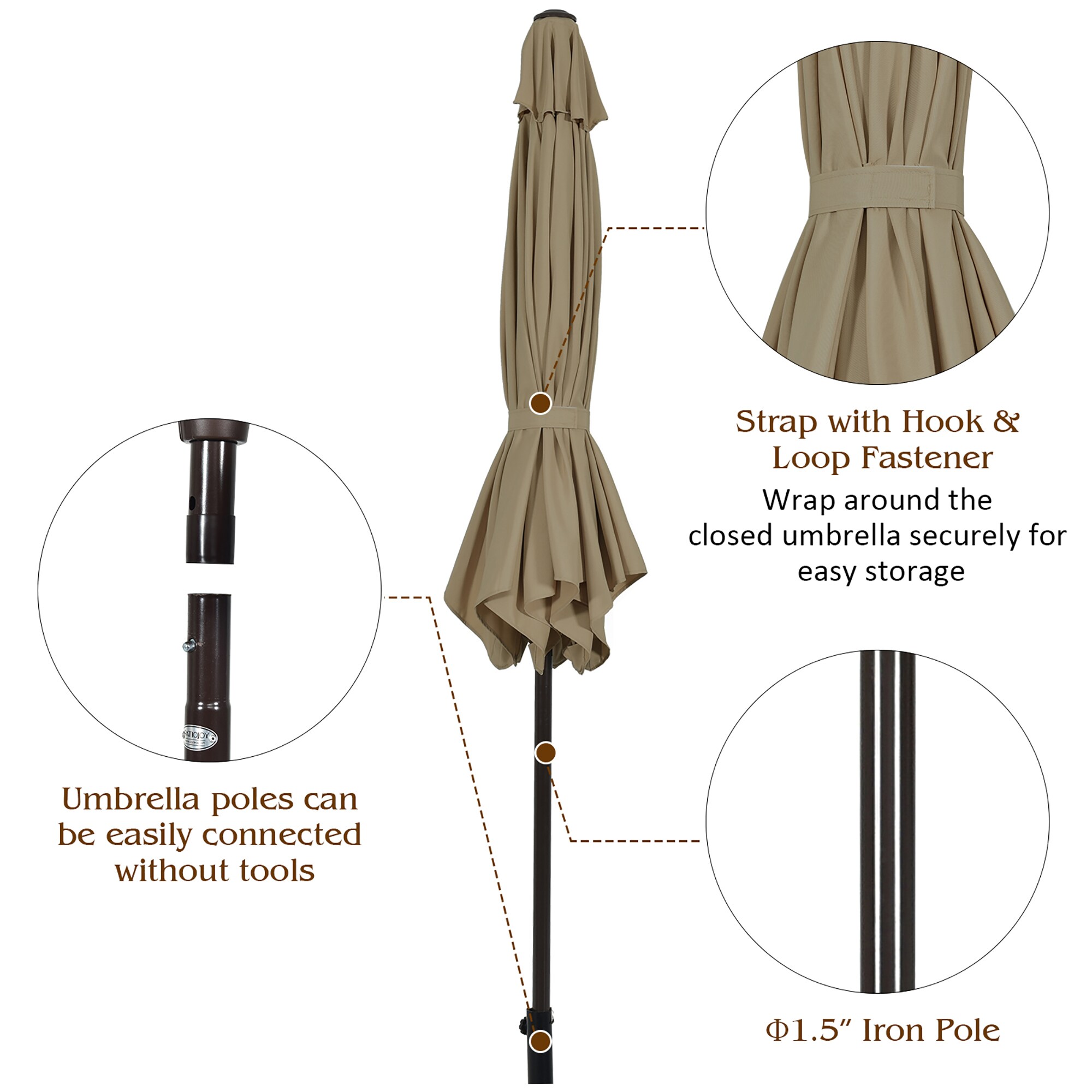 Costway OP70707CF Umbrellas-2 - View #3