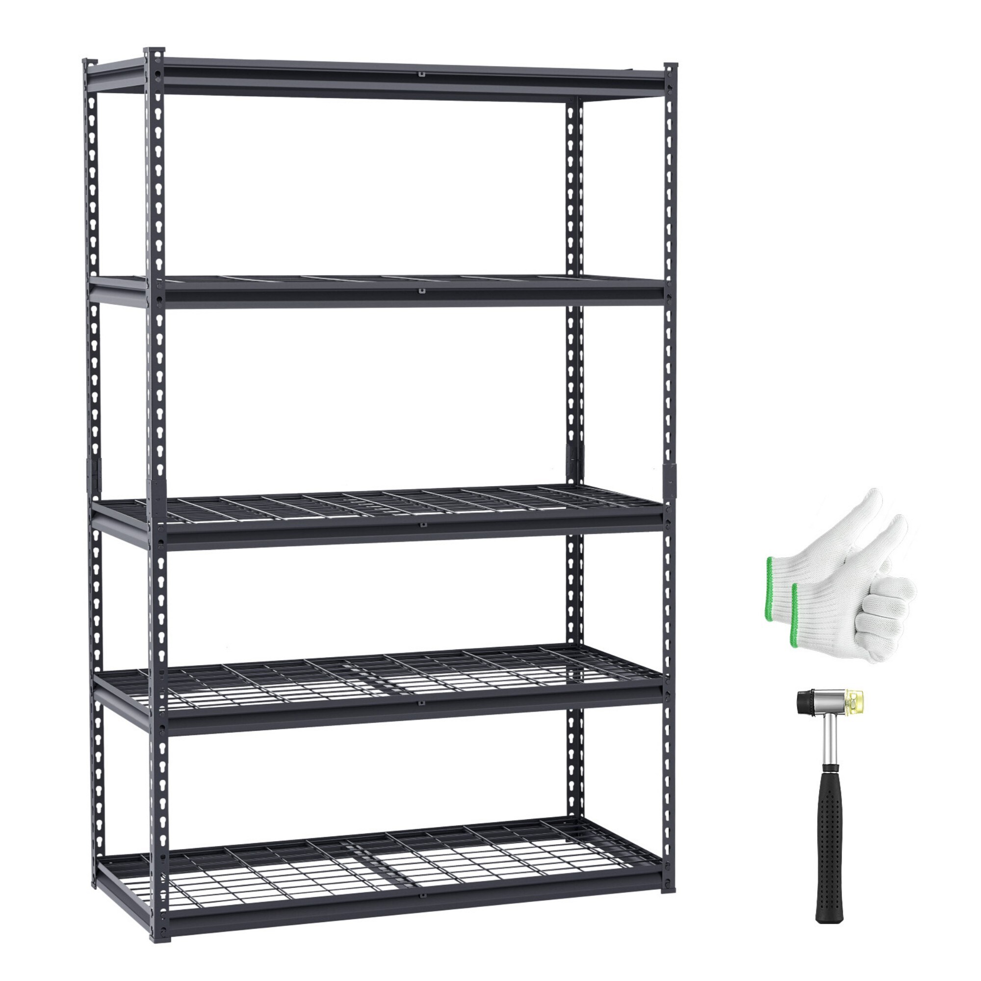 Cuschoice 48-in W x 20-in D x 72-in H 5-Tier Adjustable Heavy-Duty Garage Storage Shelving Unit 3000 lb Capacity Rack