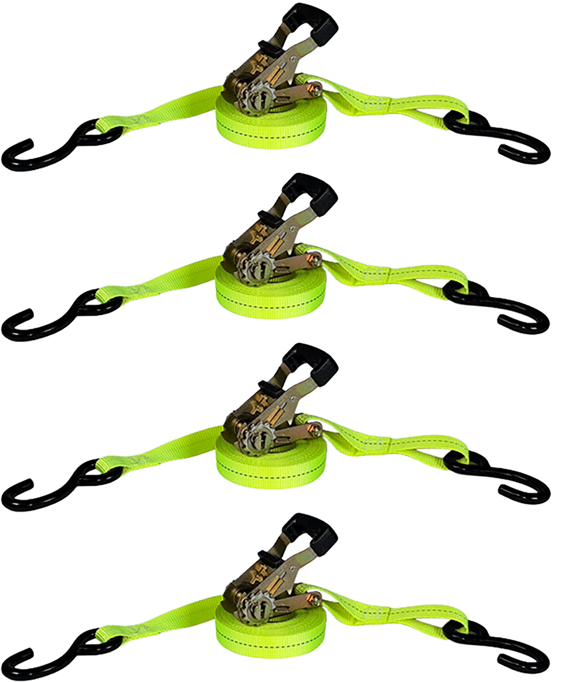 The Ratchet Depot 1-in x 16-ft Spin Free Ratchet Strap 3,000-lb Break Strength (4-Pack) High Visibility #SF-RGH2616SH-4PK
