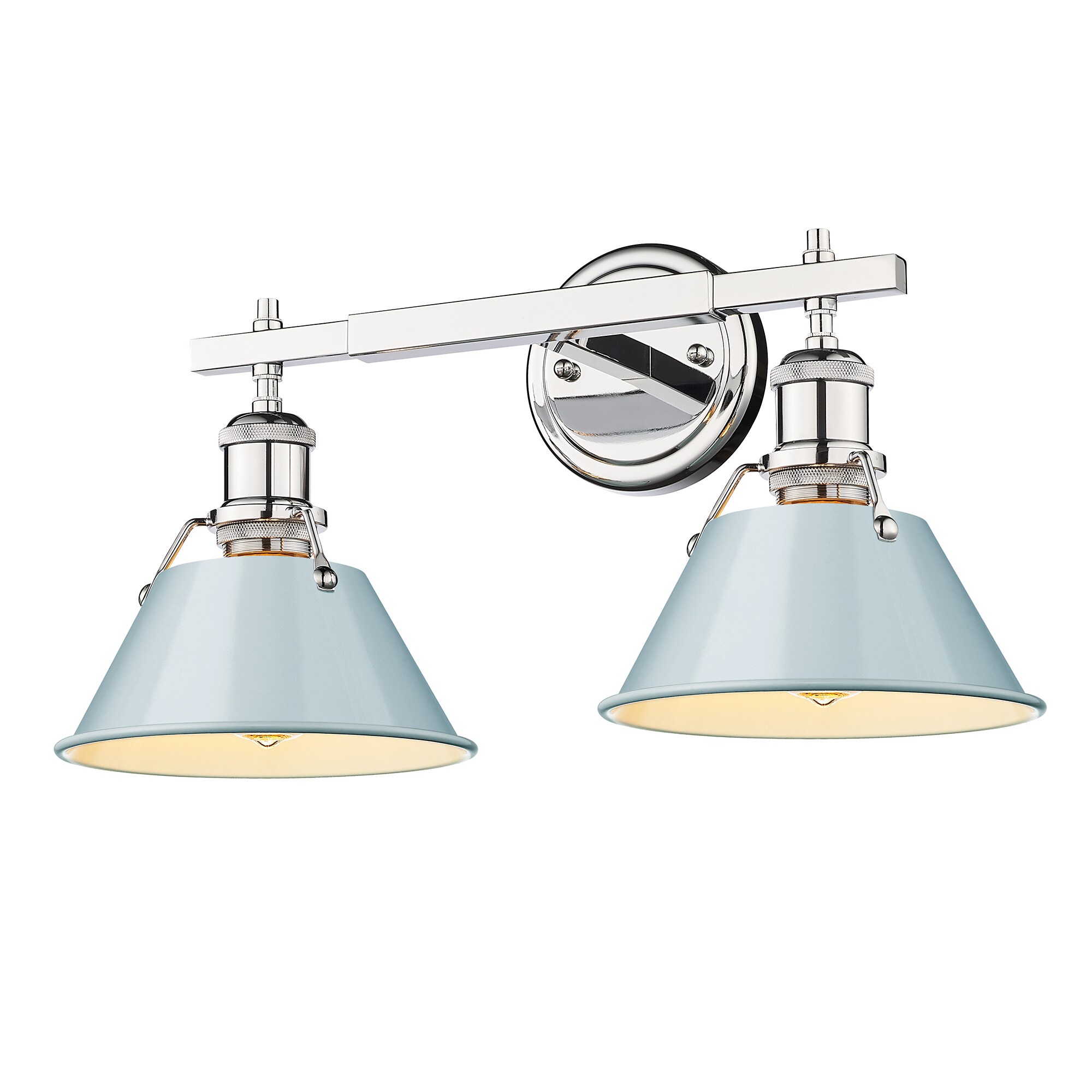 Golden Lighting 3306-BA2 CH-SF Orwell 18.25-in 2 -Light Steel Transitional Vanity light