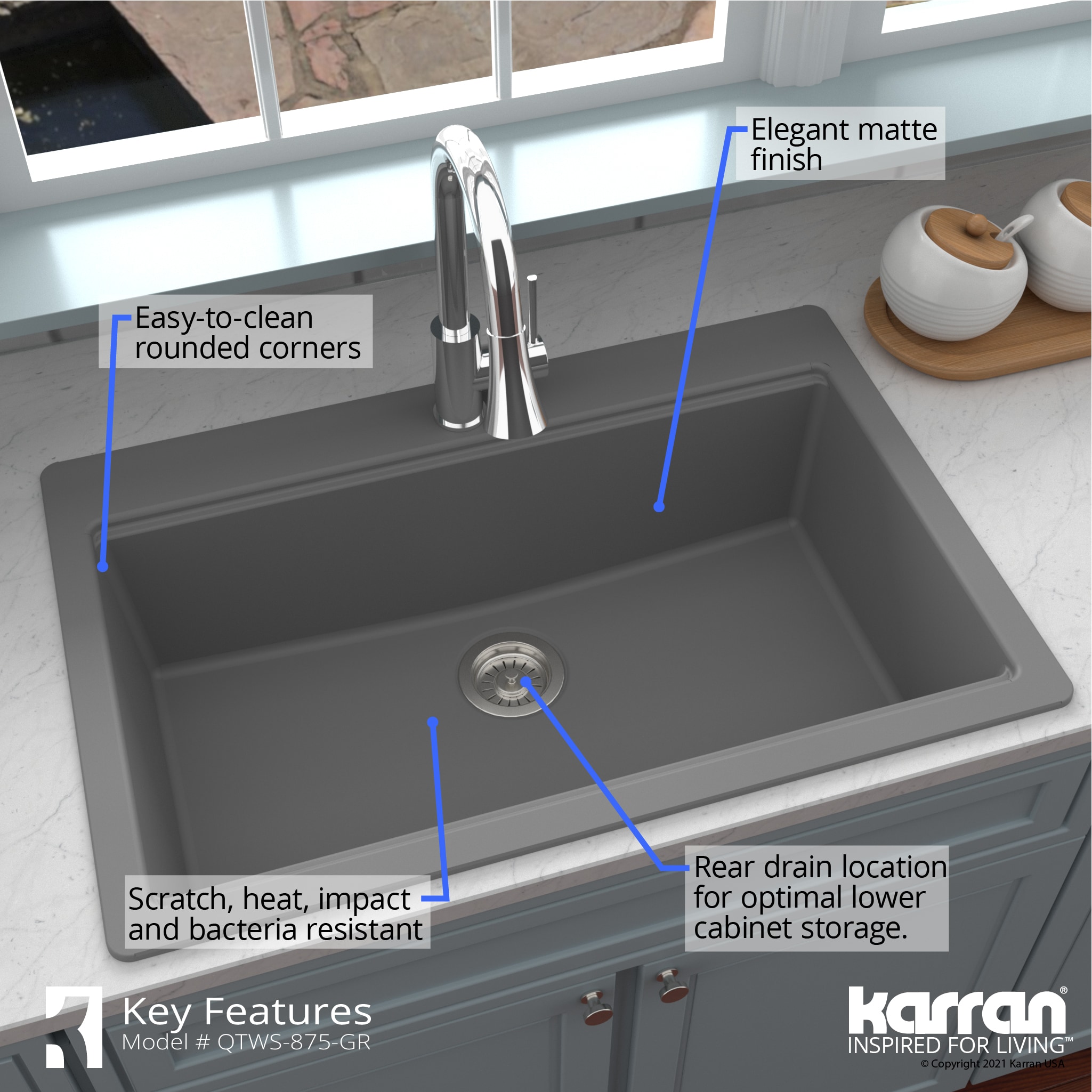Karran QTWS-875-GR Kitchen-Sinks - View #7