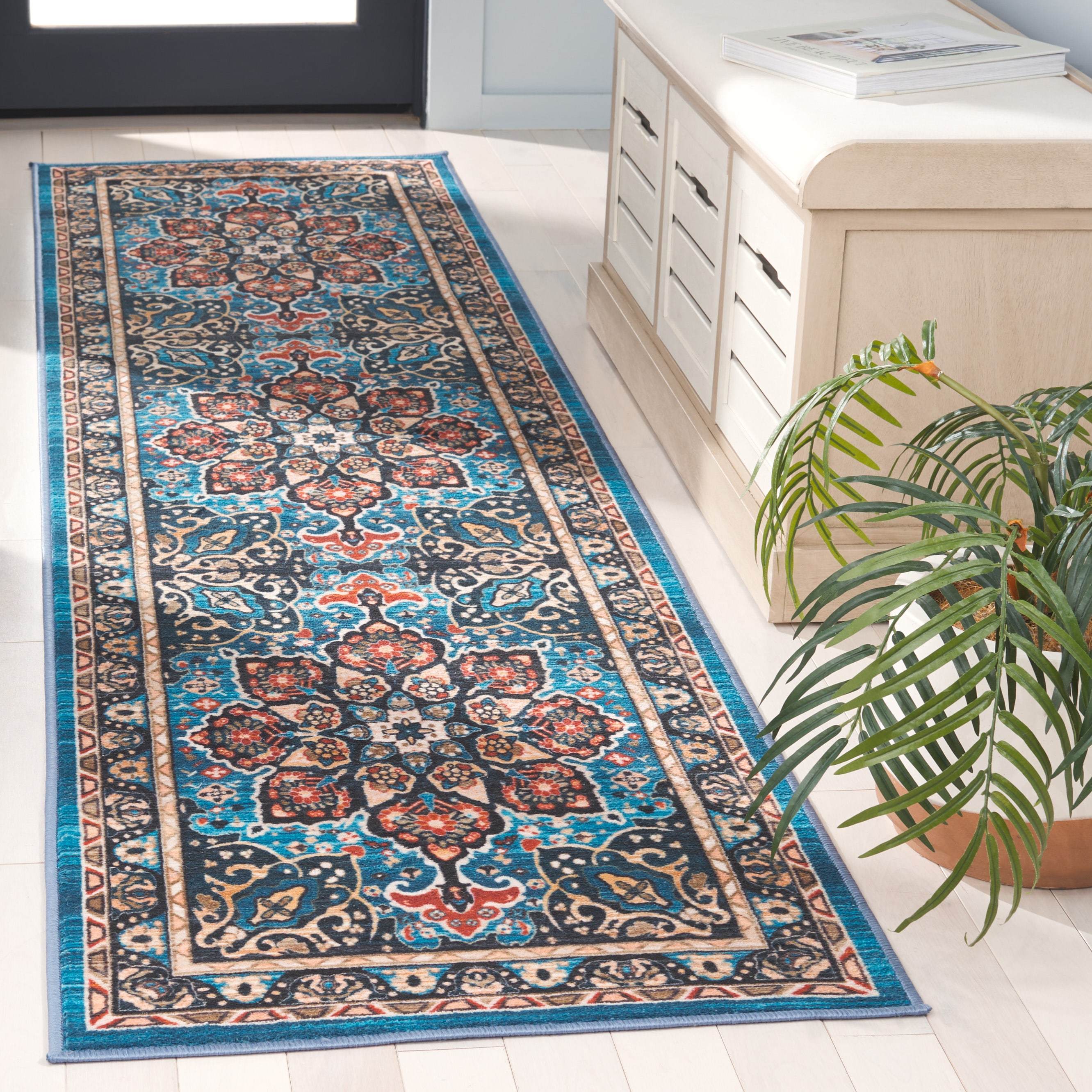 Riviera 155M Blue/Black 2 x 9 Rectangular Runner rug